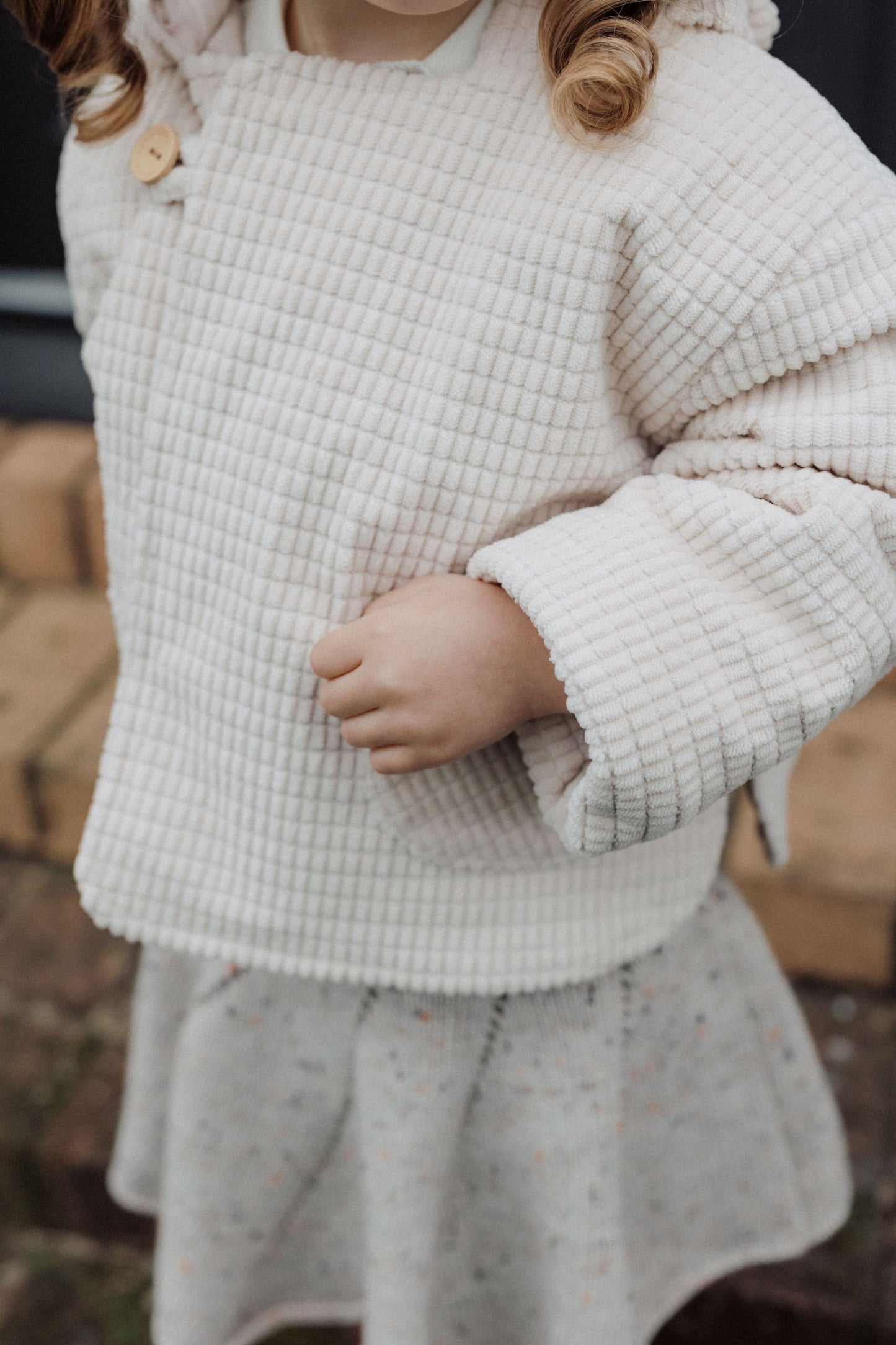 Corduroy Hooded Jacket - Cream