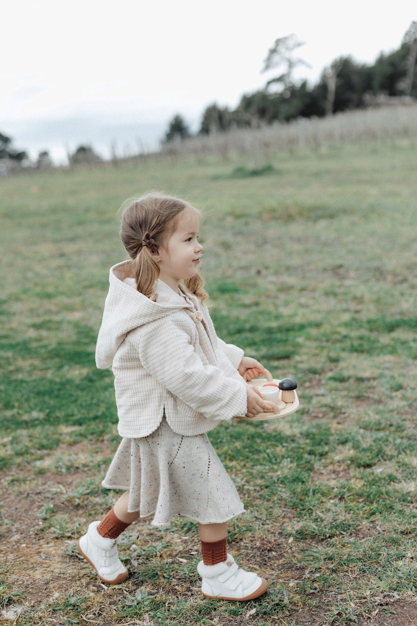 Corduroy Hooded Jacket - Cream