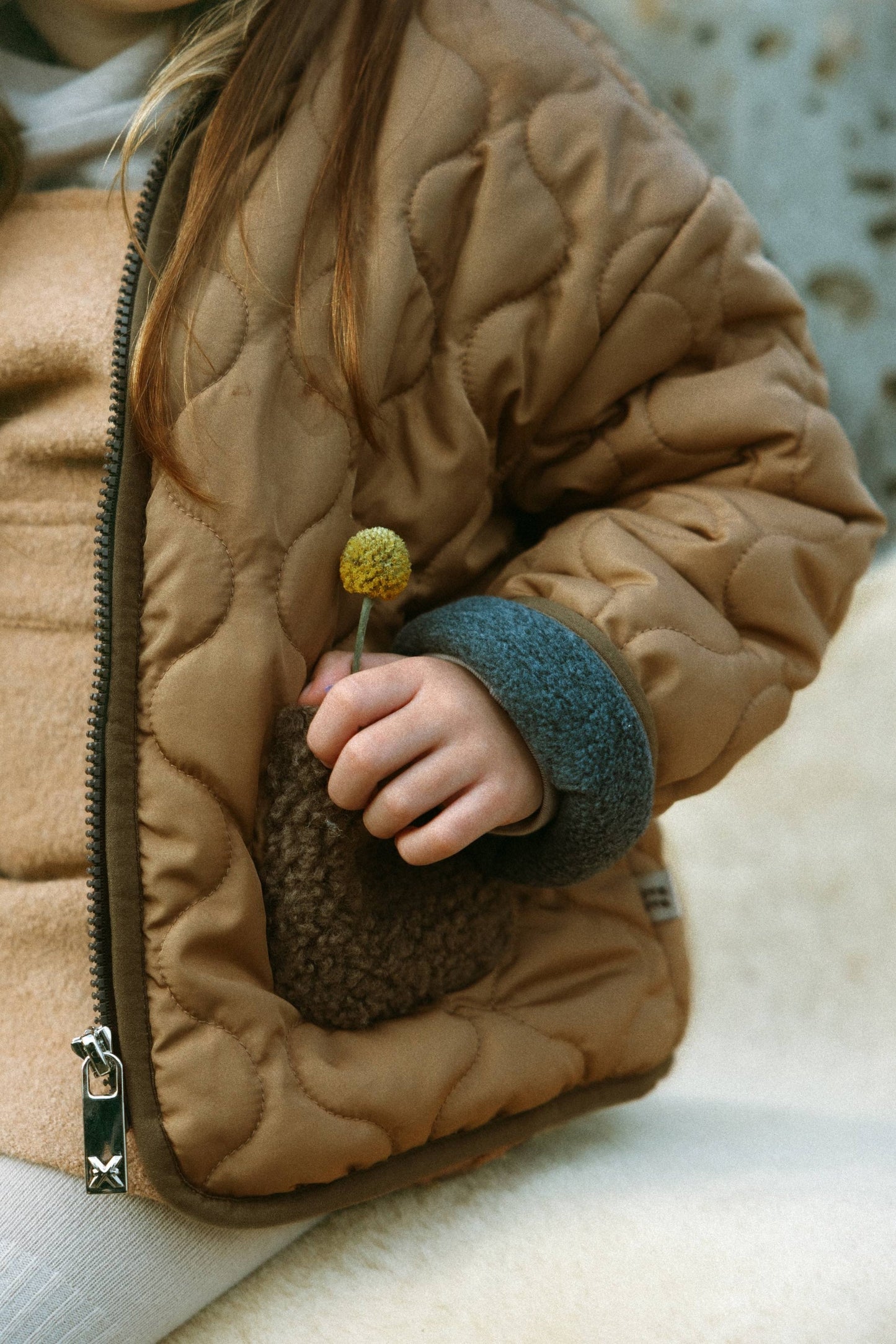Diamond Pattern Cotton Jacket - khaki