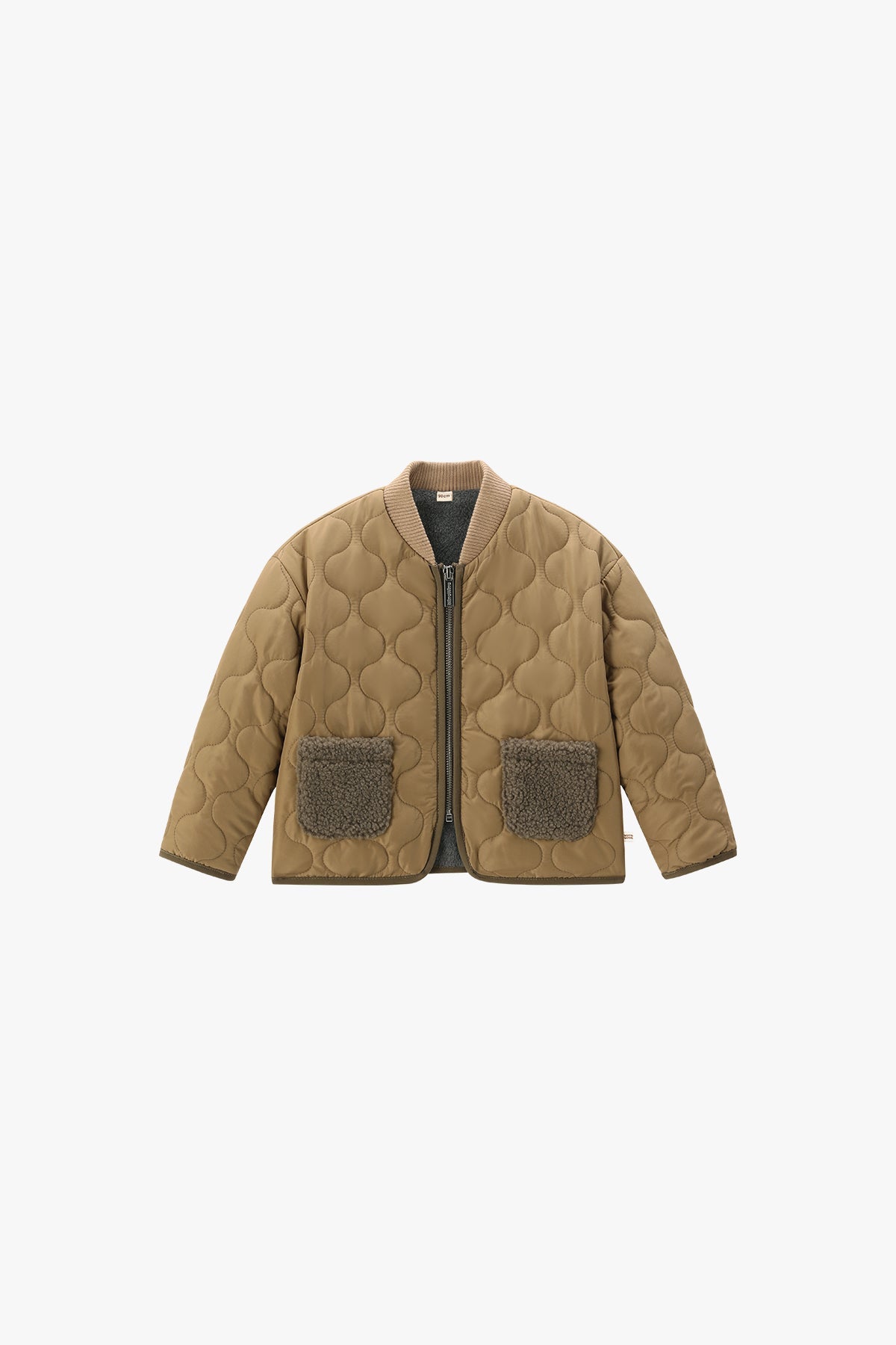 Diamond Pattern Cotton Jacket - khaki