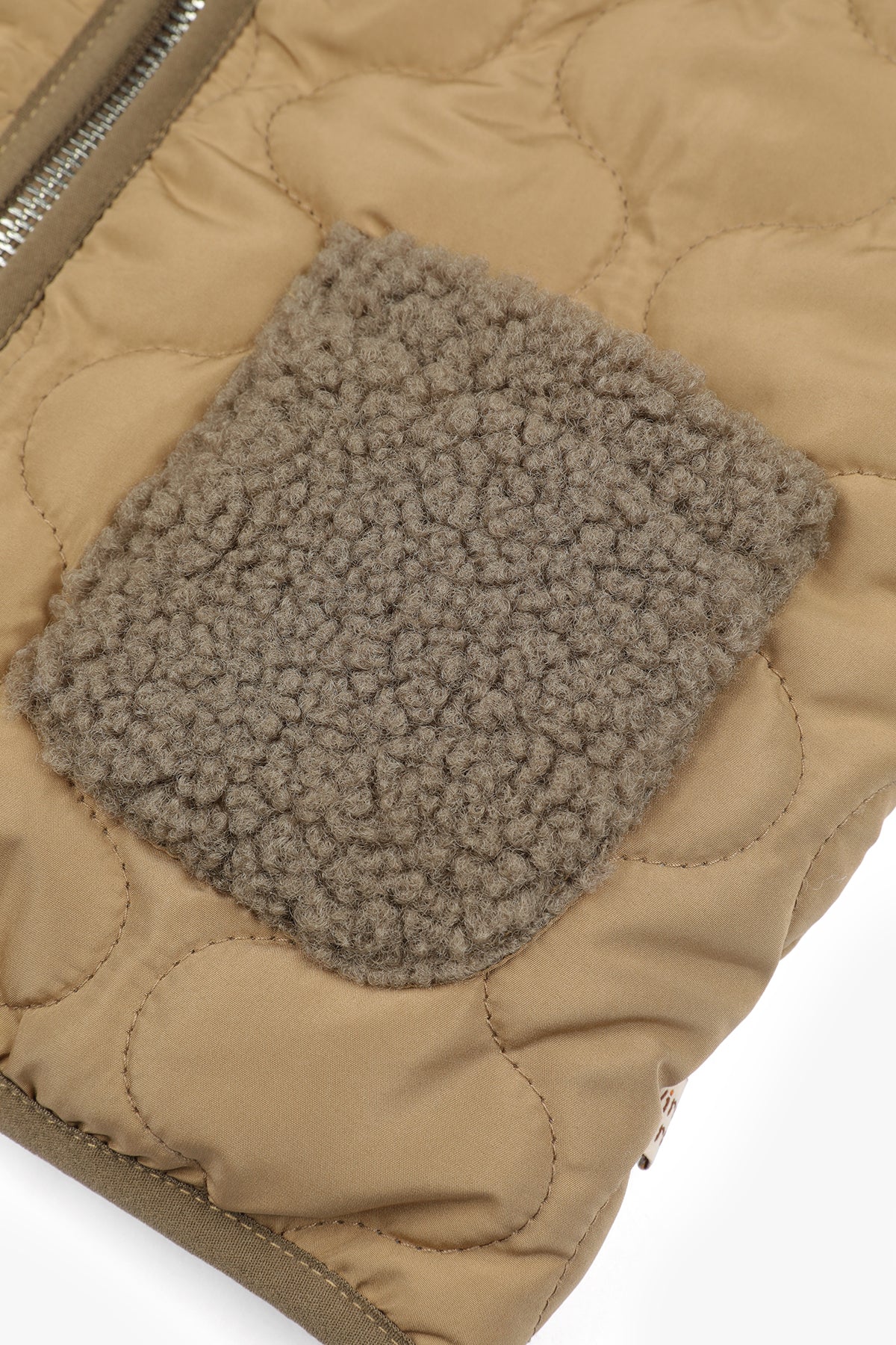 Diamond Pattern Cotton Jacket - khaki