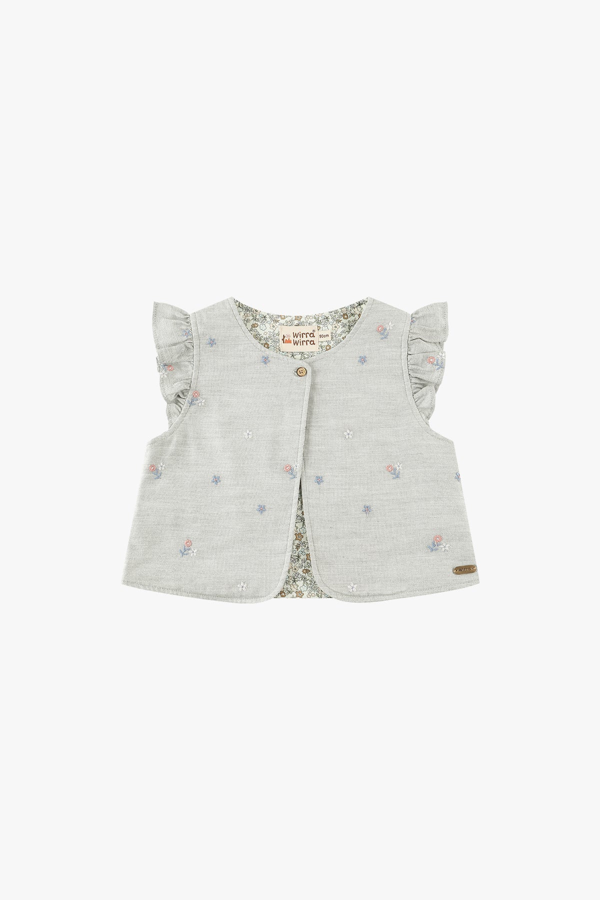 Embroidered Vest - Grey