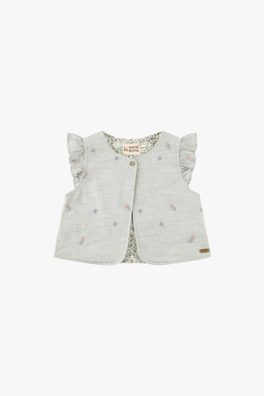 Embroidered Vest - Grey