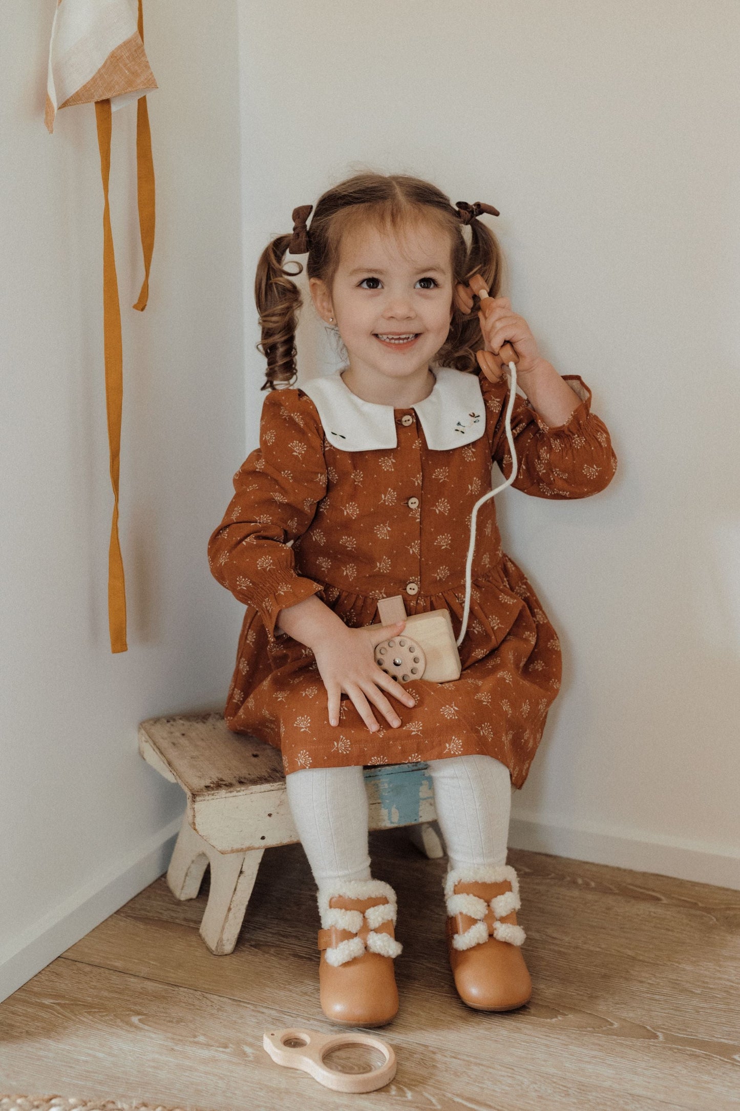 Floral Printed Dress - Caramel