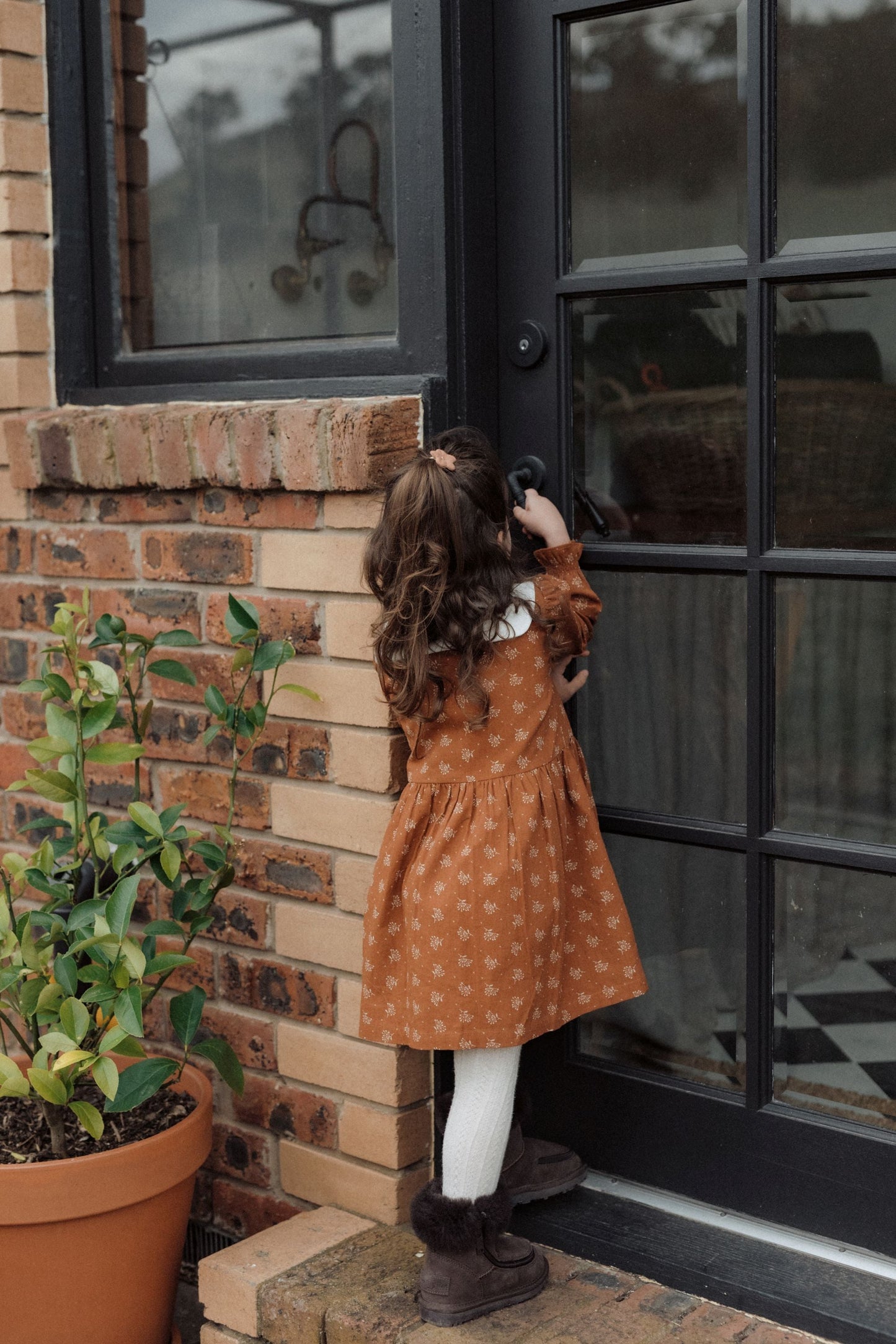 Floral Printed Dress - Caramel