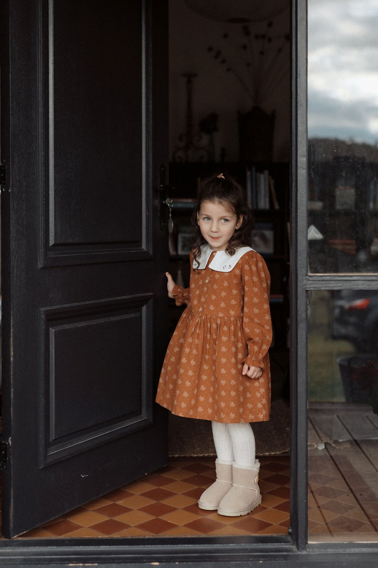 Floral Printed Dress - Caramel