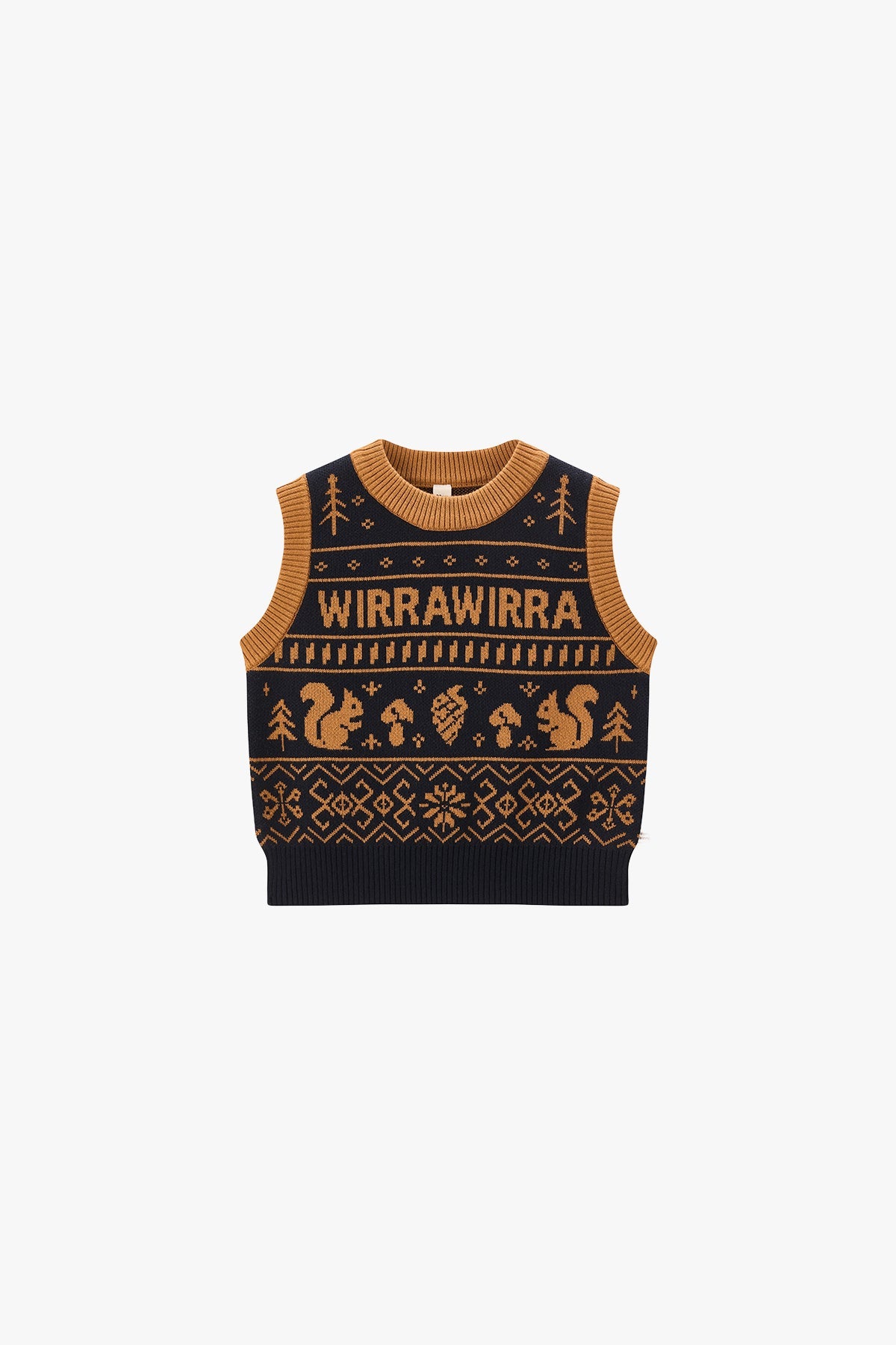Forest Code Knitted Vest - Dark Night Blue