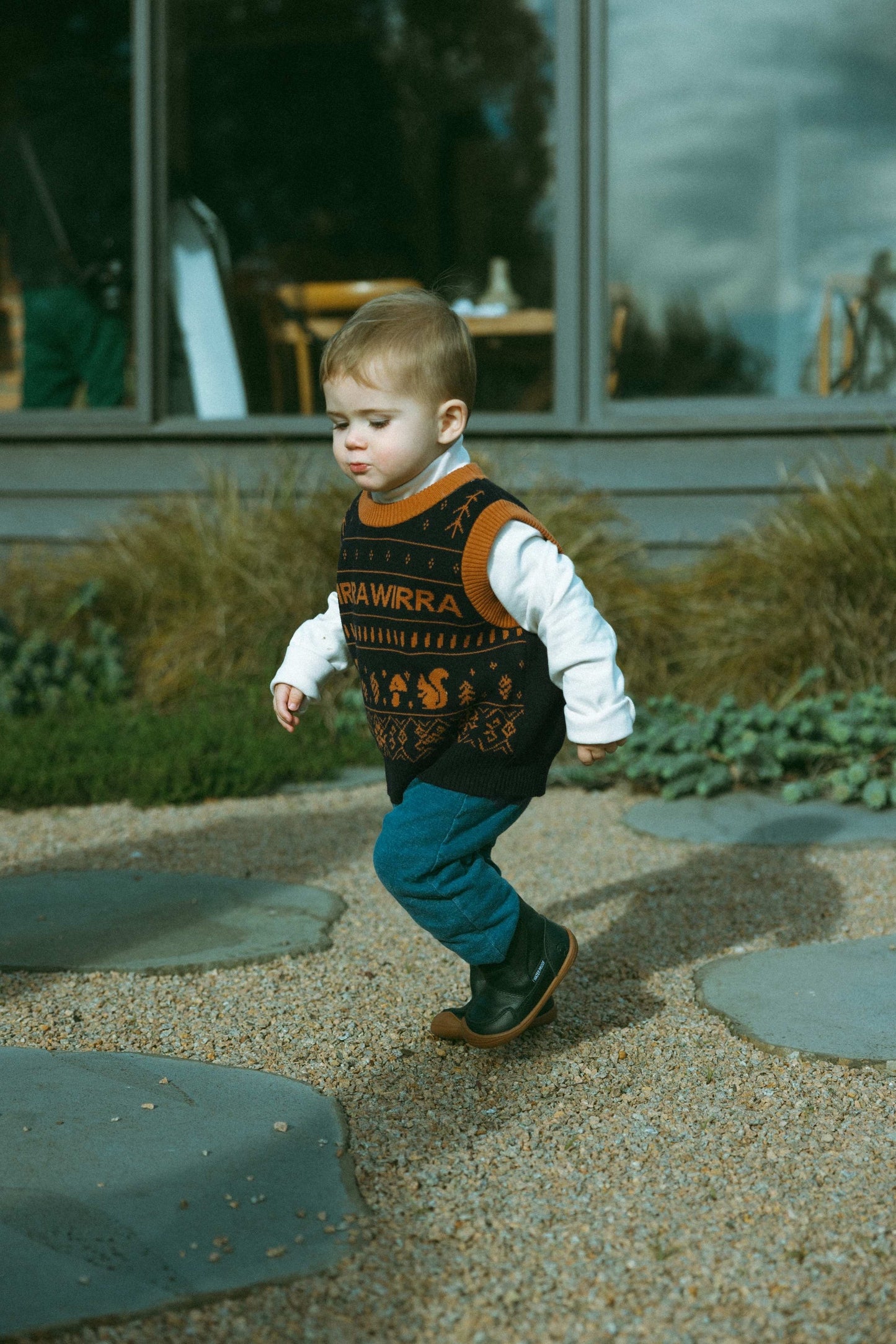 Forest Code Knitted Vest - Dark Night Blue