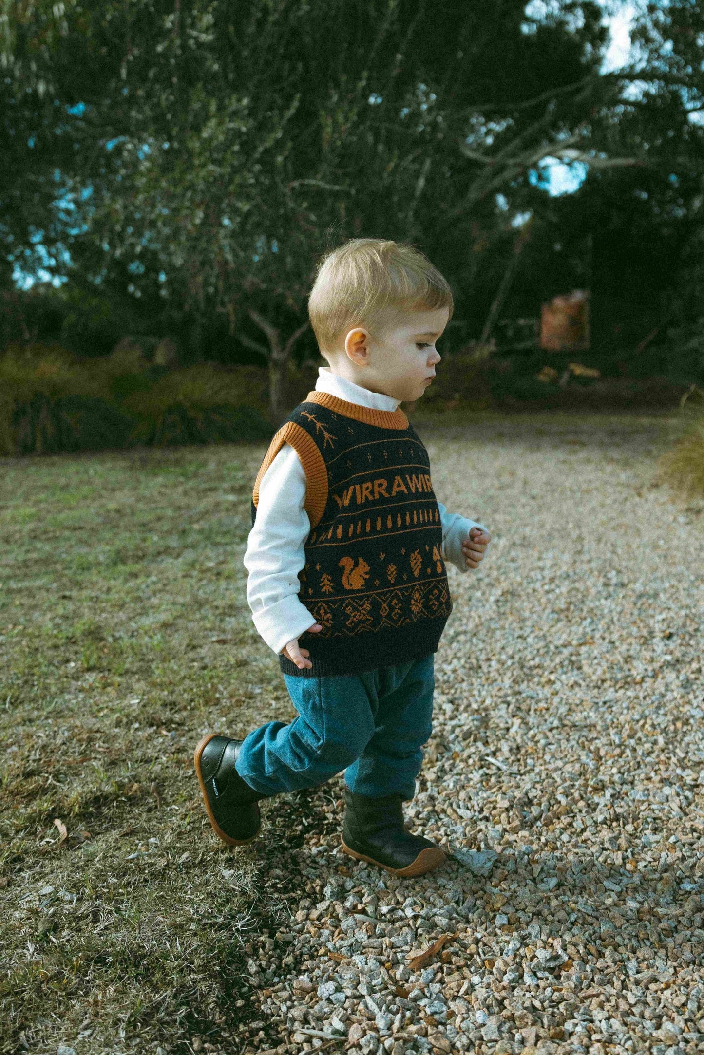 Forest Code Knitted Vest - Dark Night Blue