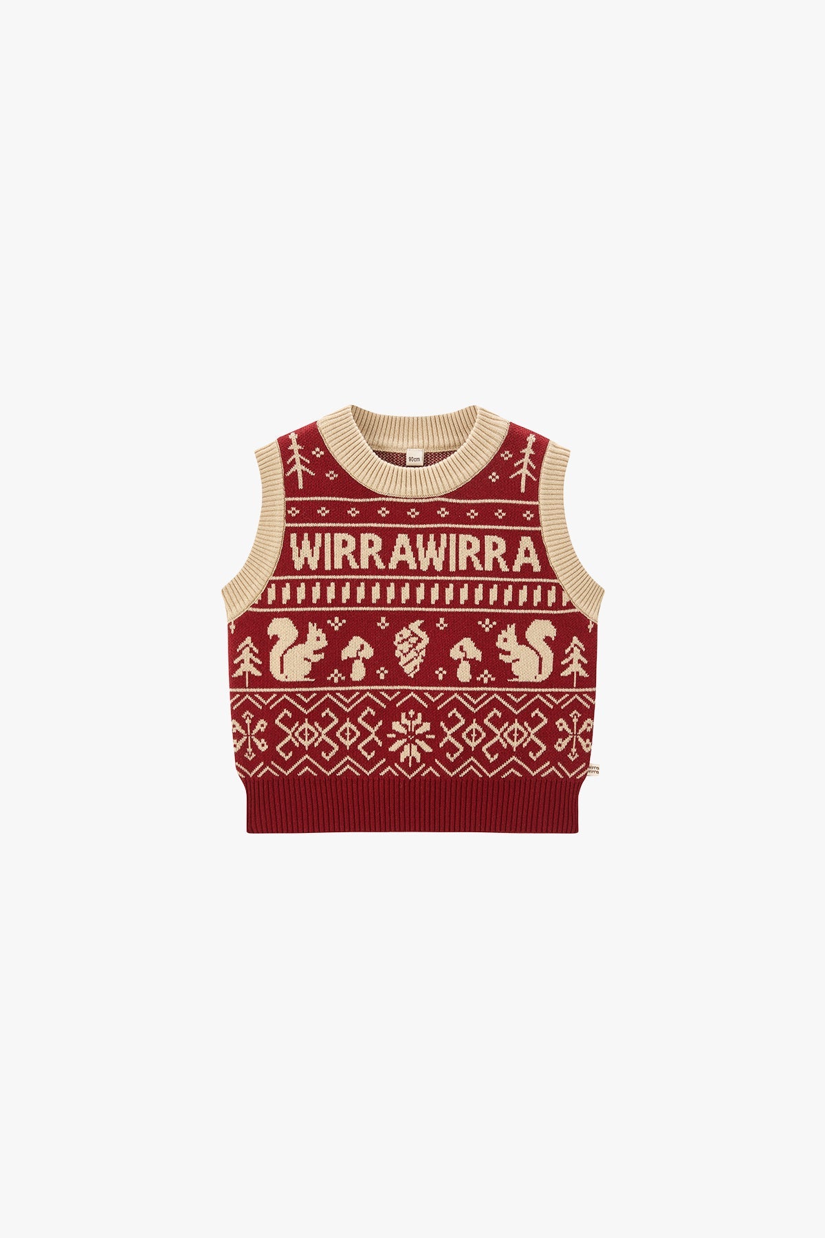 Forest Code Knitted Vest - berry red