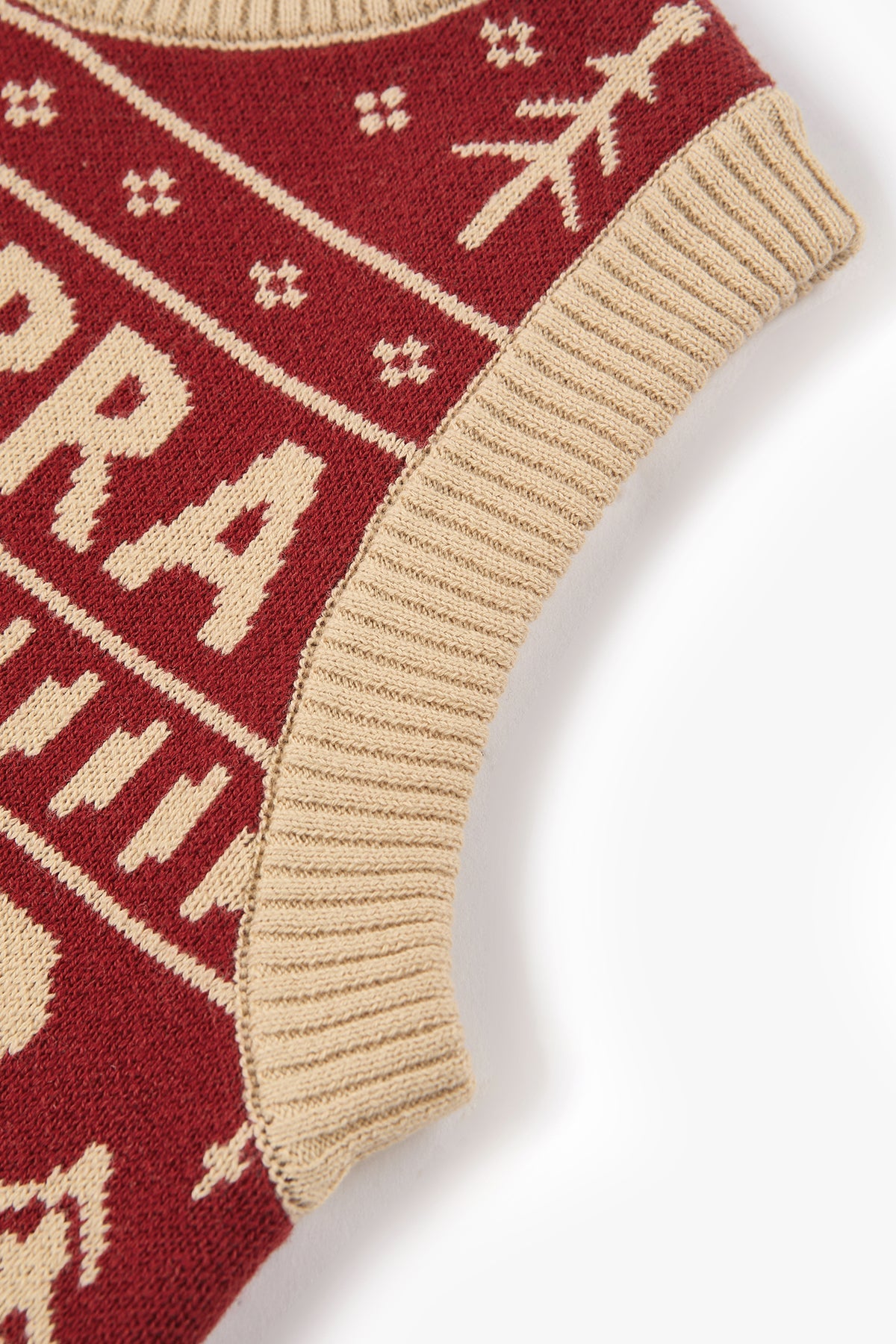 Forest Code Knitted Vest - berry red