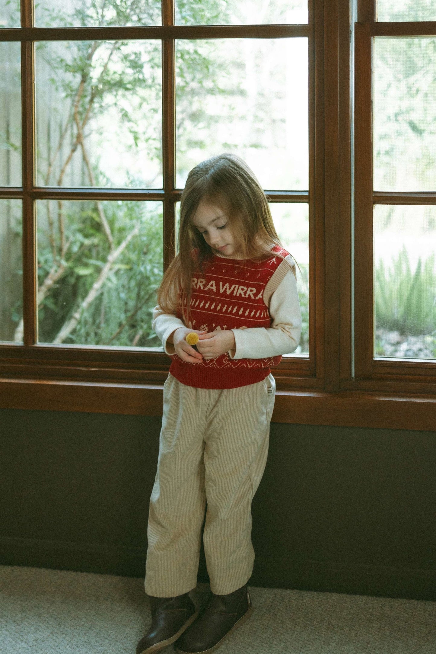 Forest Code Knitted Vest - berry red
