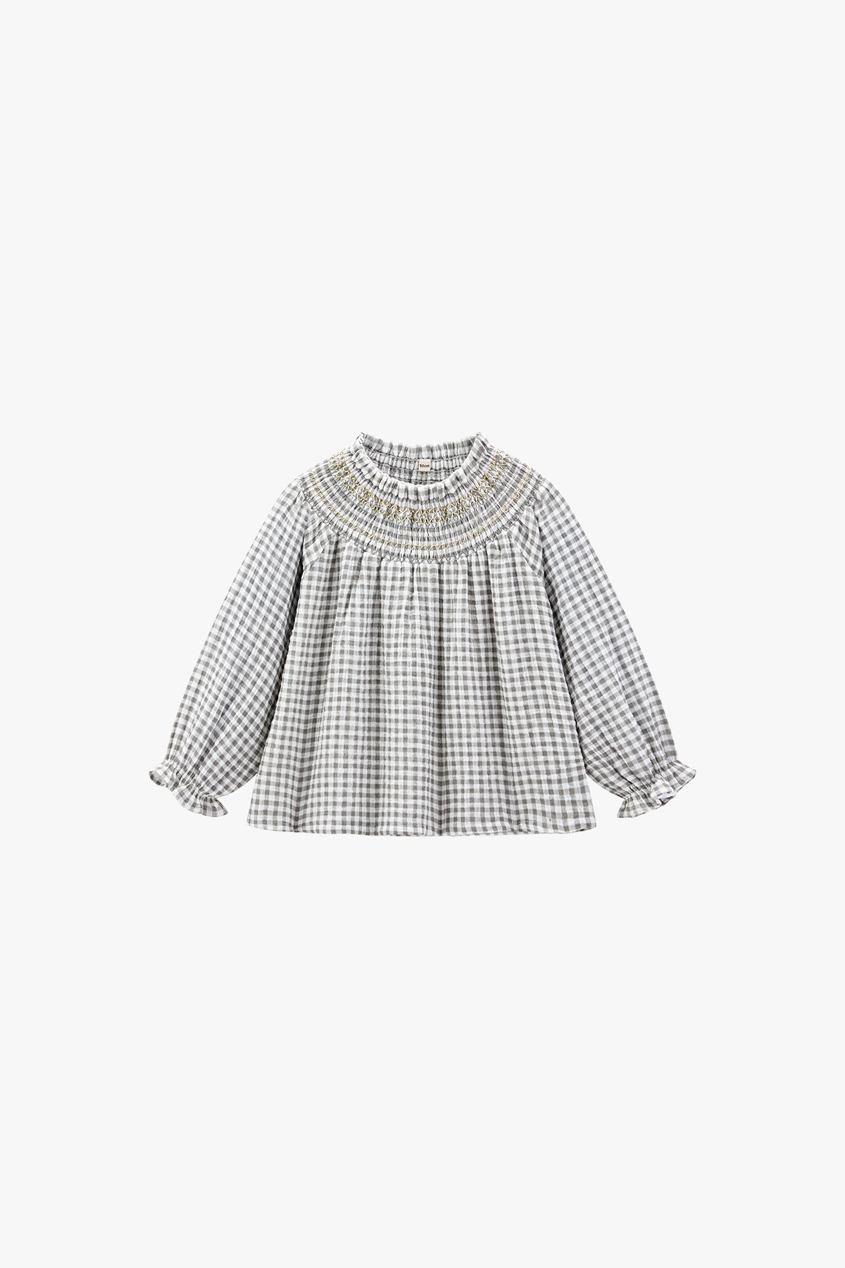 Forest Woven Smock Blouse - Olive Grey Check