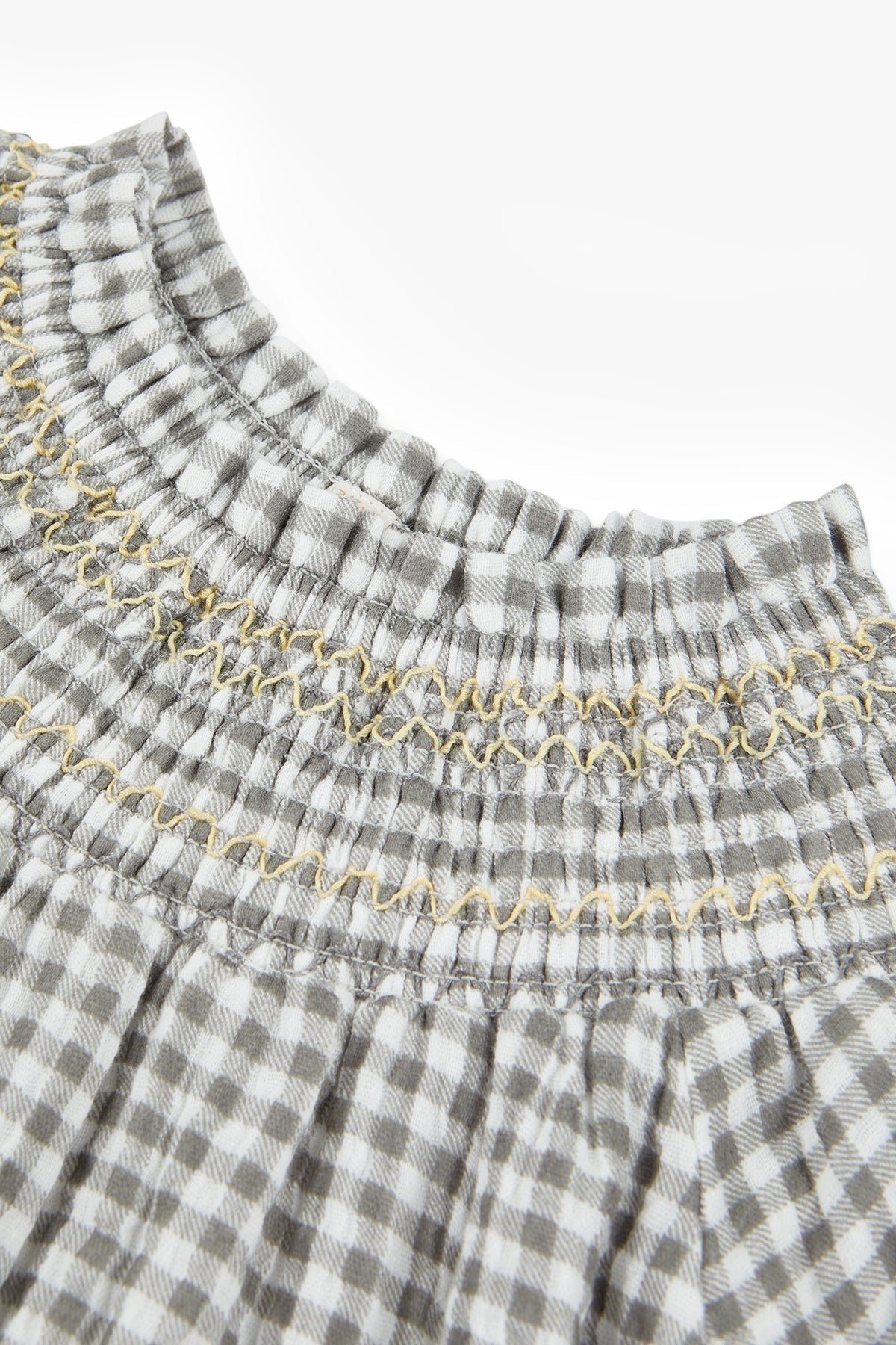 Forest Woven Smock Blouse - Olive Grey Check