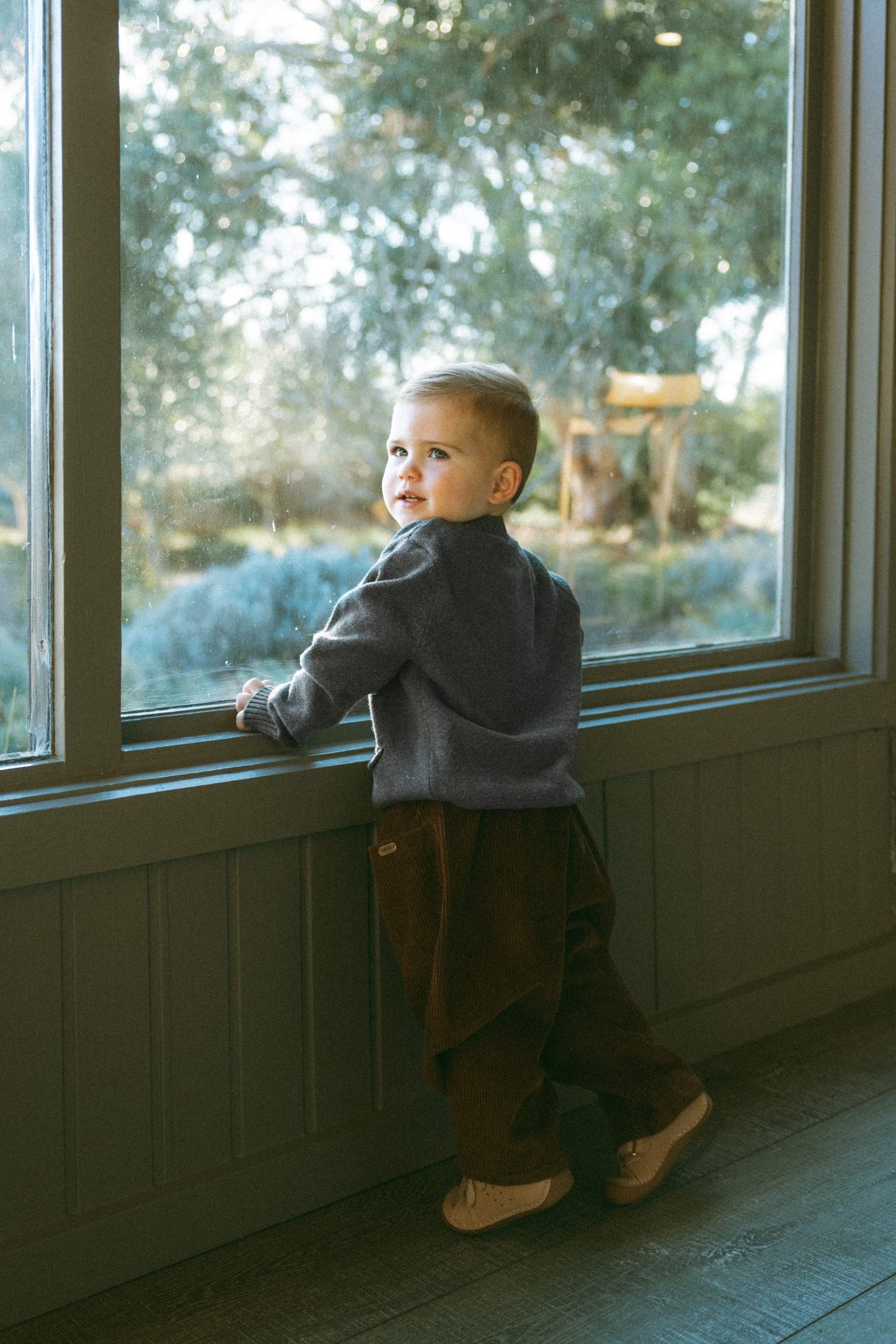 Grey Shadow Wool Cardigan - Cloud and mist dust