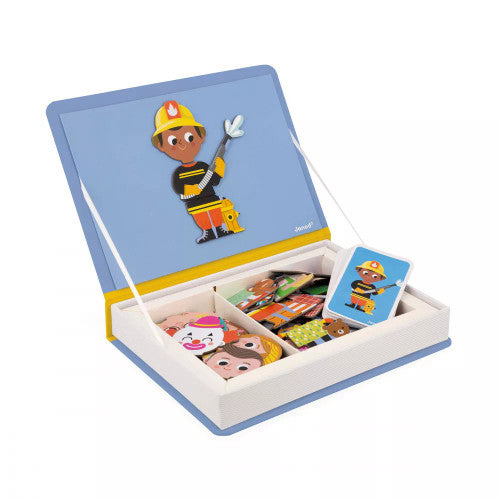 Janod Magnetibook Jobs - What inventive jobs will children come up with? With this profession-dedicated Magnéti'Book, children aged 3 years and up will be able to discover 16 real professions and also make up plenty of their own!