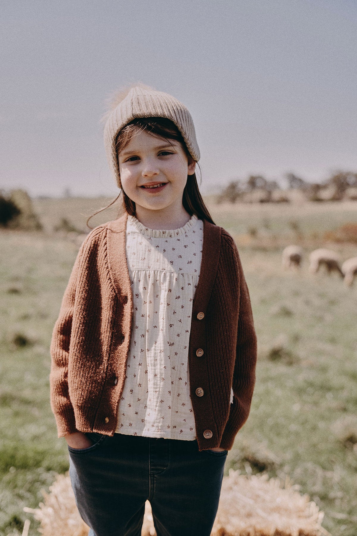 Knit Cardigan - Amber Brown