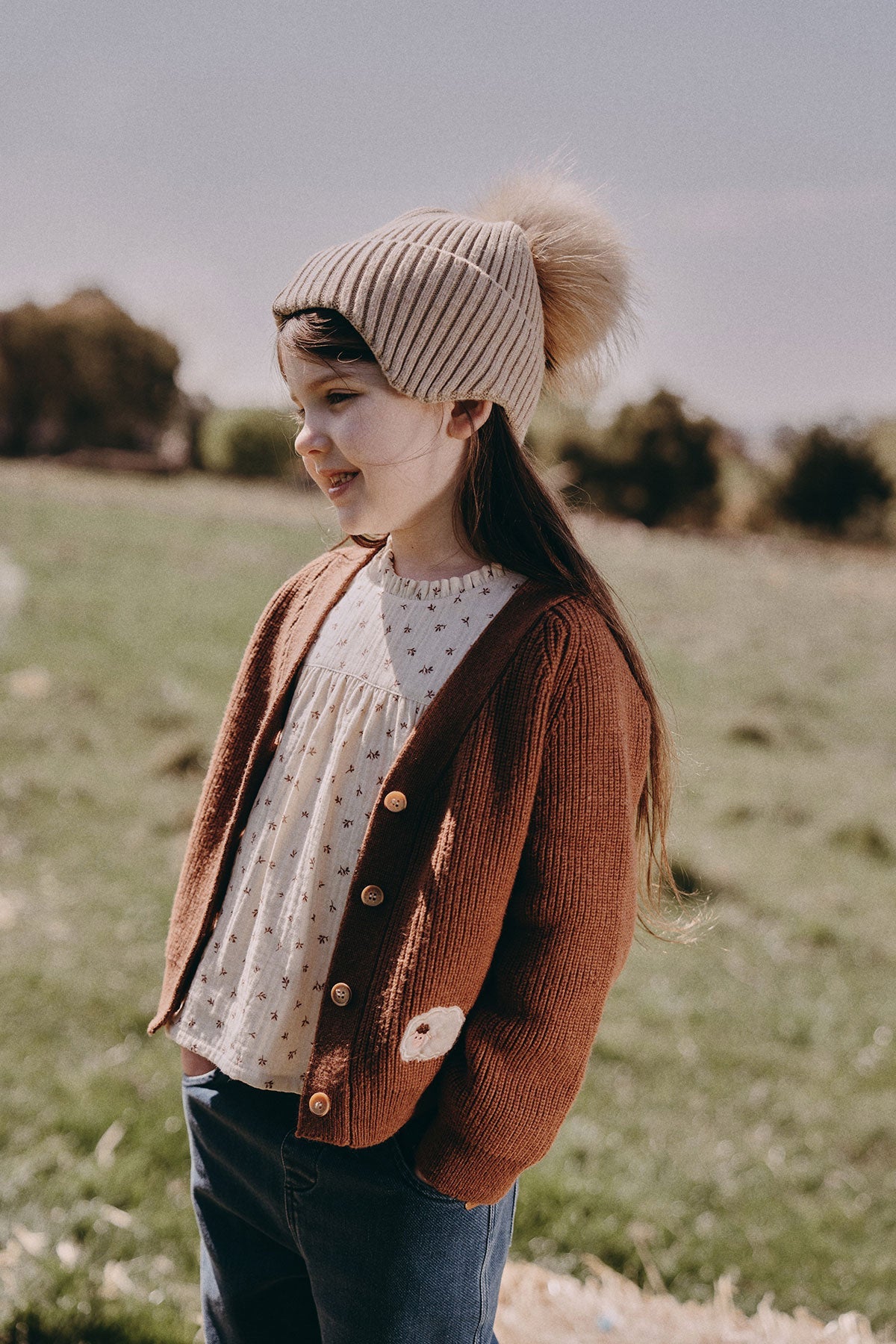 Knit Cardigan - Amber Brown