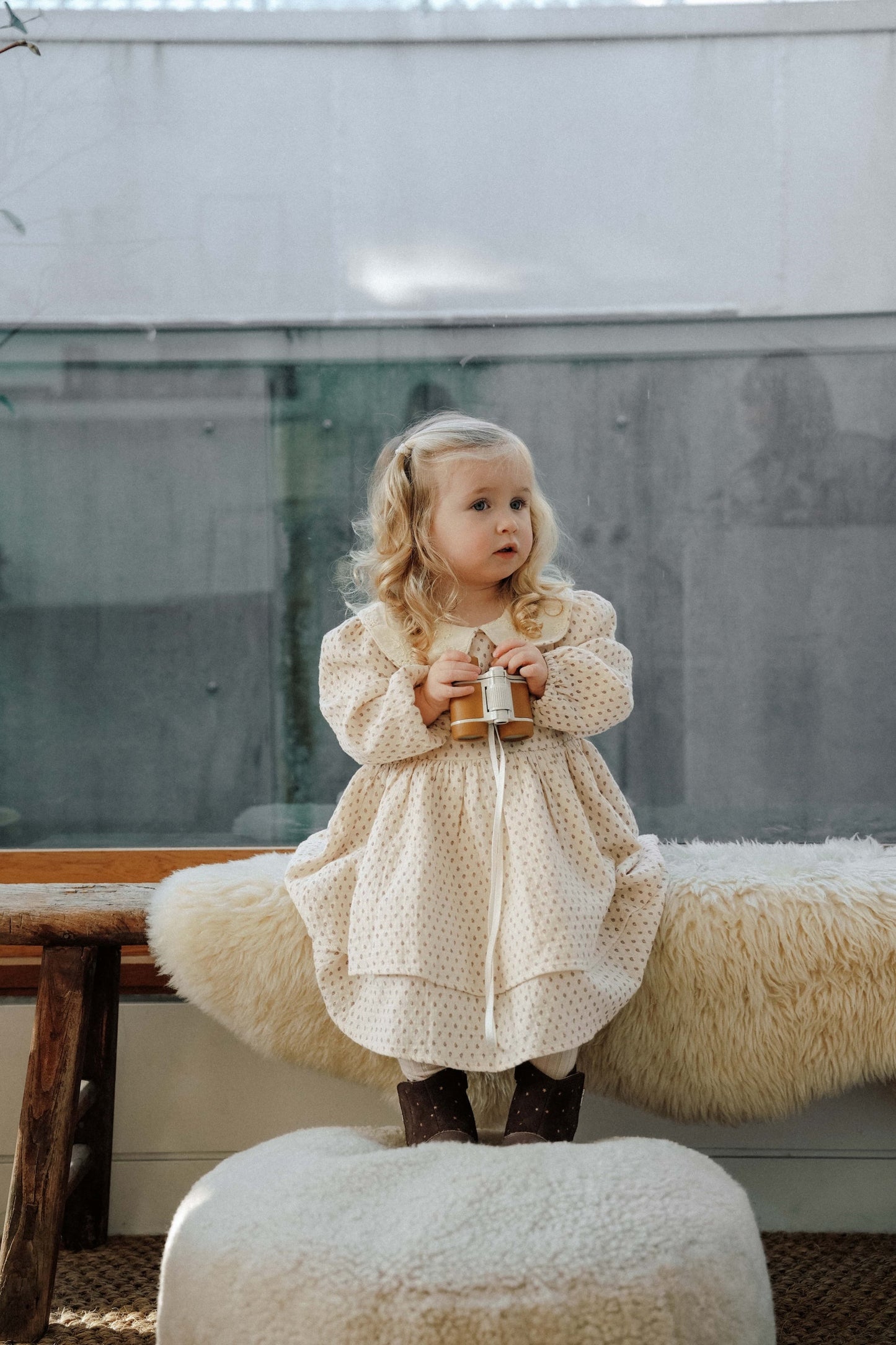 Layered Paisley Dress - Dusty Vanilla