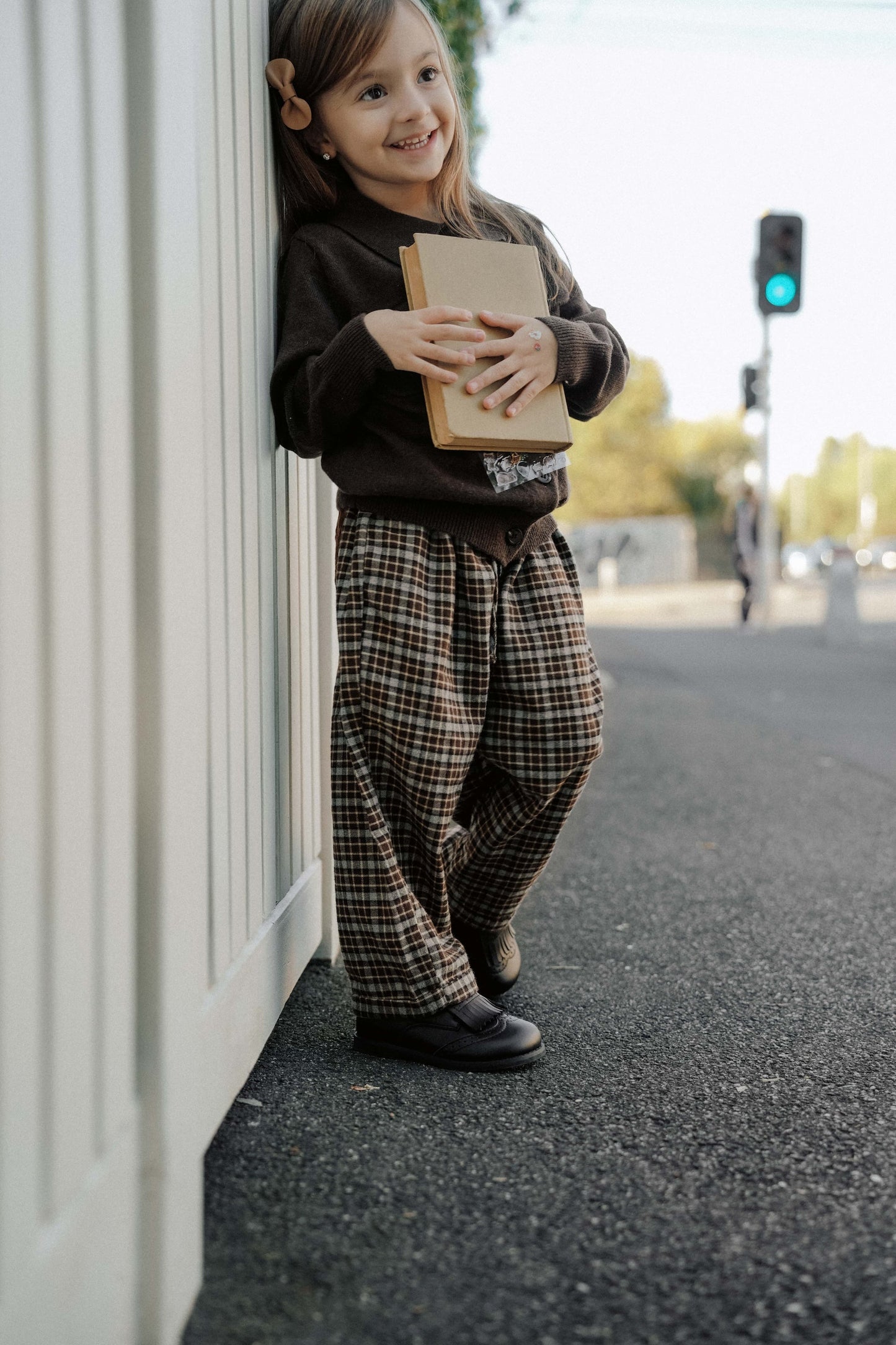 Little Acorn Check Pants - Acorn Brown Mix