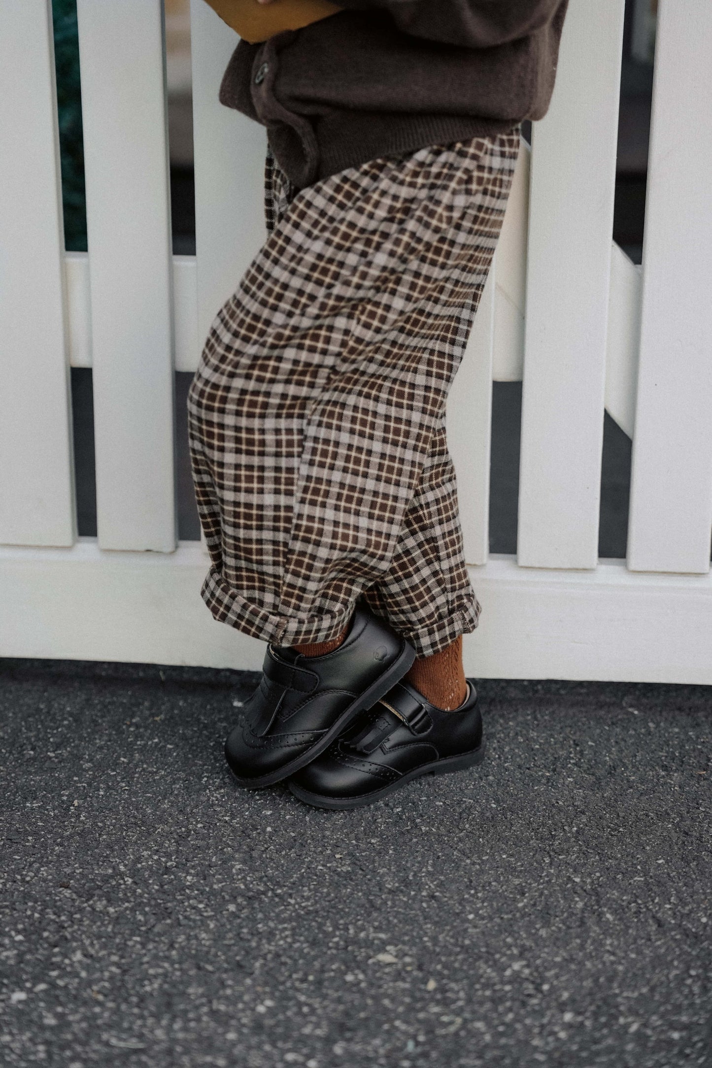 Little Acorn Check Pants - Acorn Brown Mix