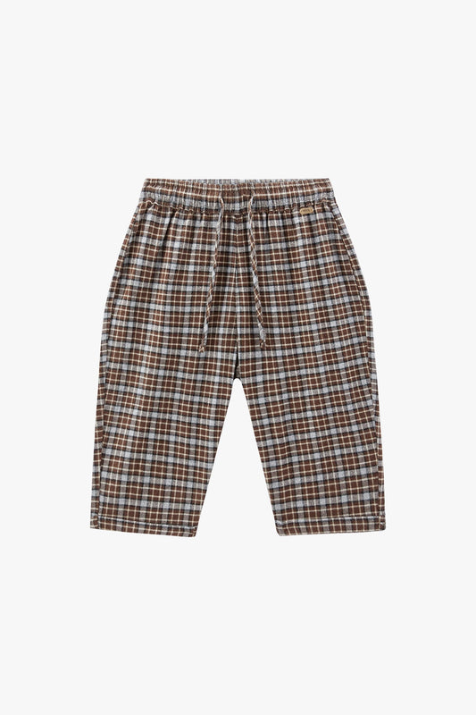 Little Acorn Check Pants - Acorn Brown Mix