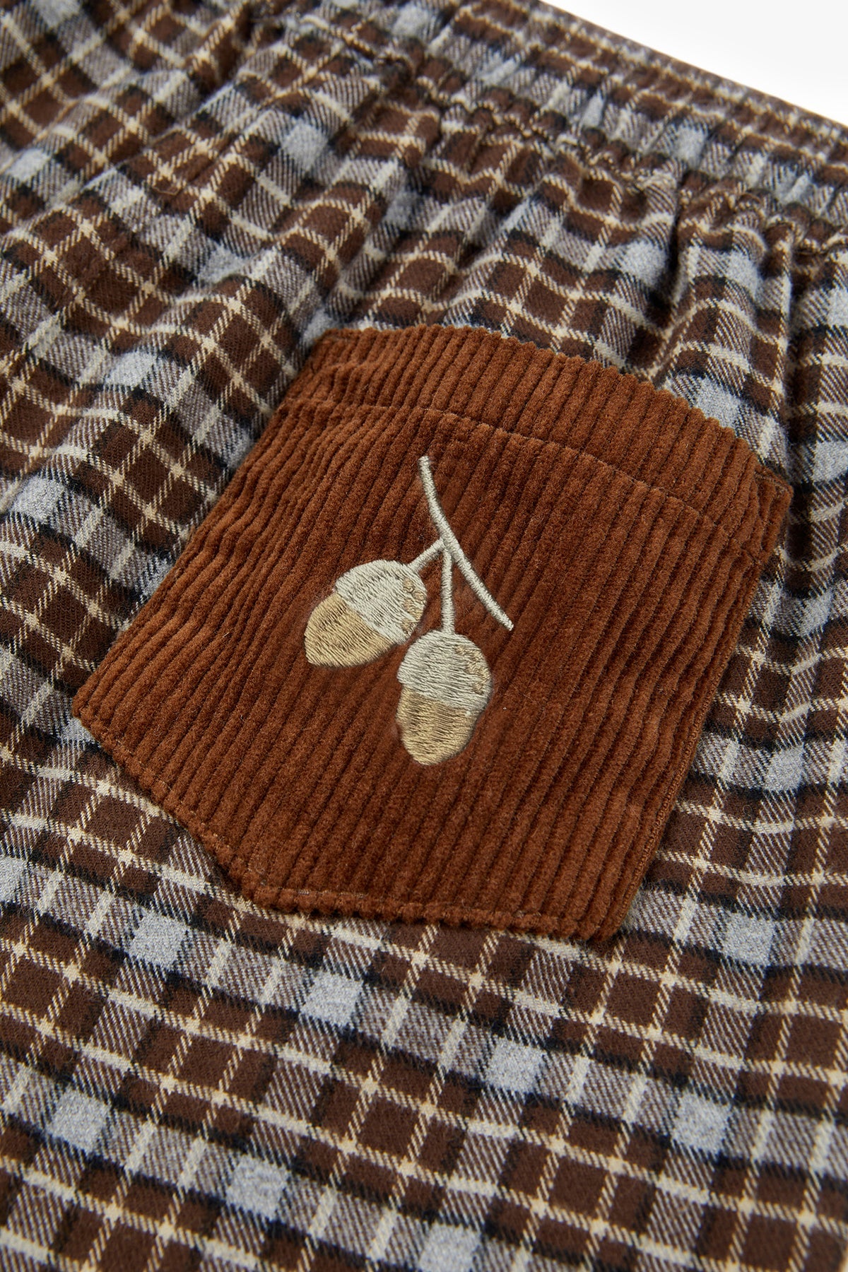 Little Acorn Check Pants - Acorn Brown Mix