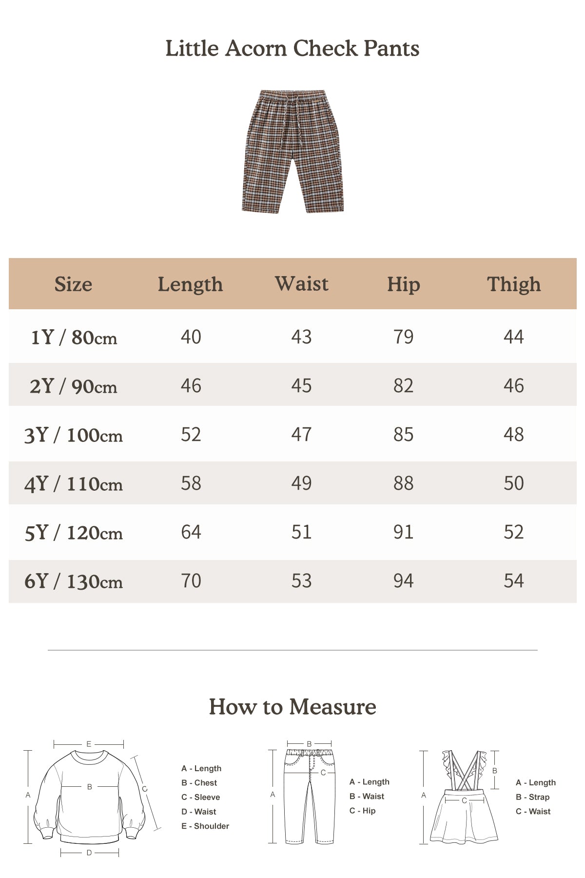 Little Acorn Check Pants - Acorn Brown Mix