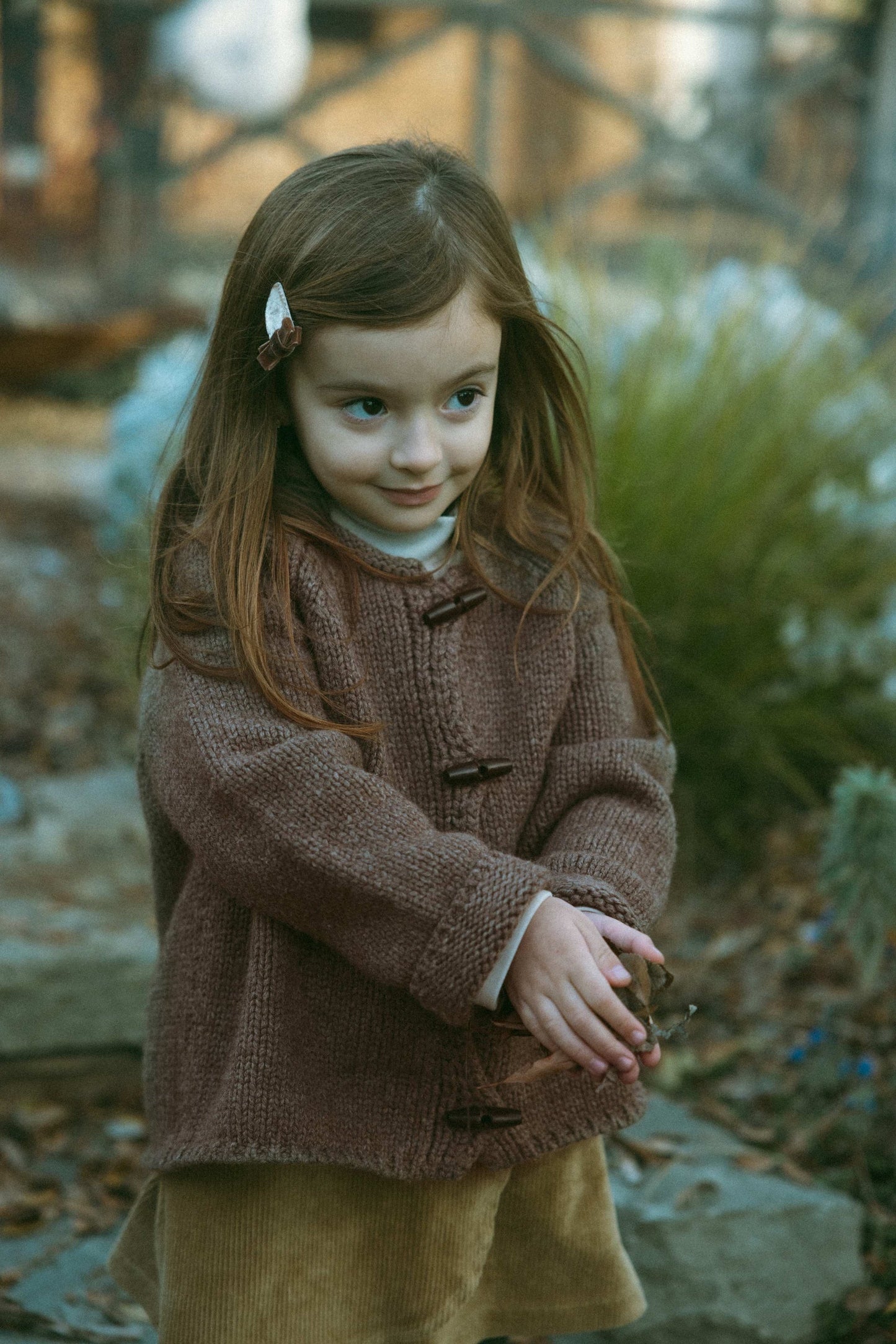 Mocha Thick-Knit Sweater With Wooden Buttons - Mocha