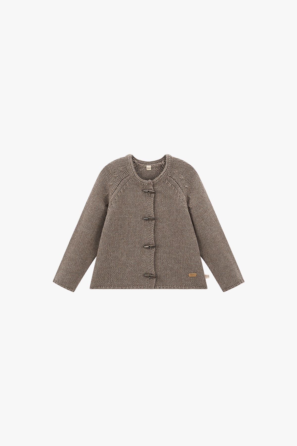 Mocha Thick-Knit Sweater With Wooden Buttons - Mocha