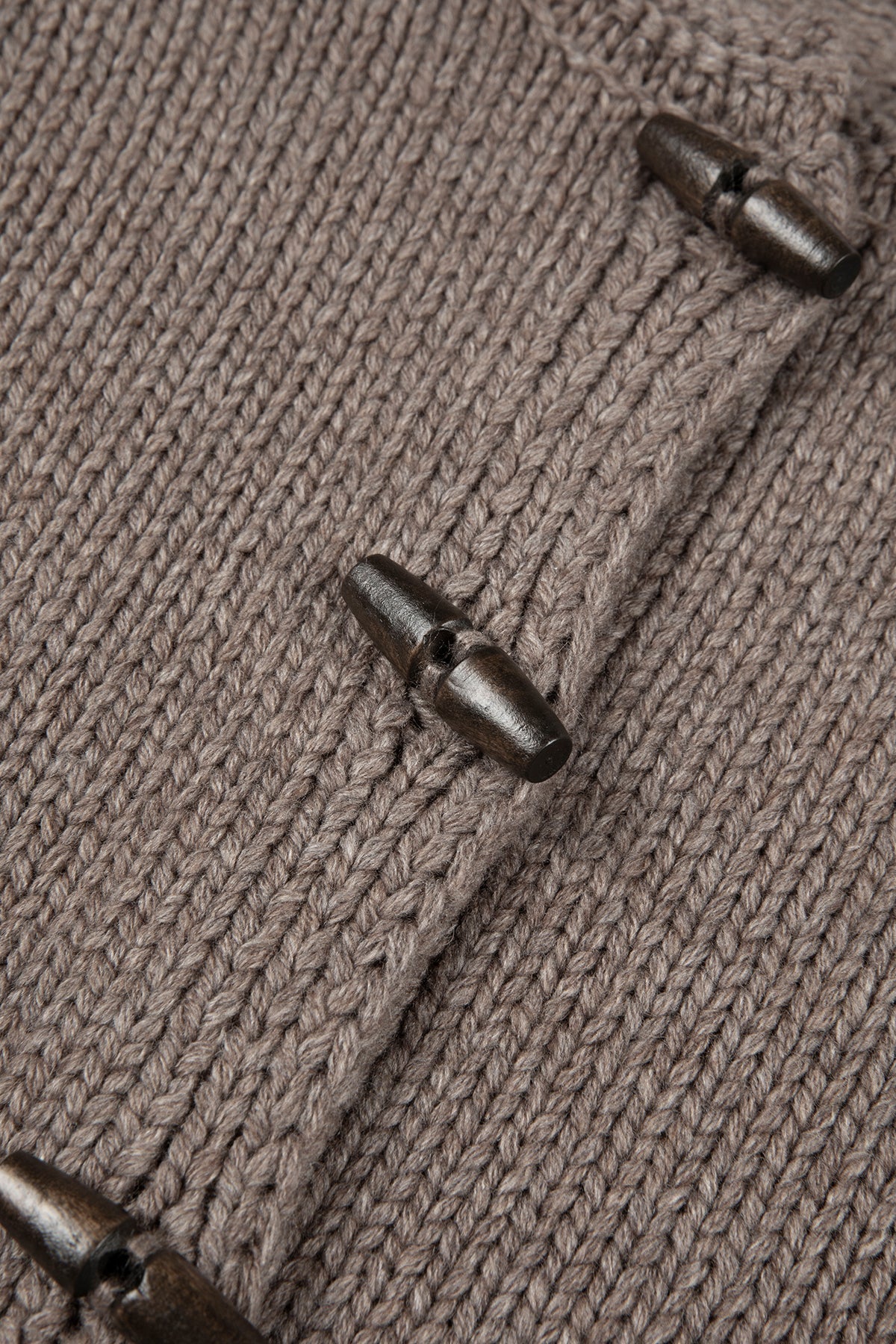 Mocha Thick-Knit Sweater With Wooden Buttons - Mocha