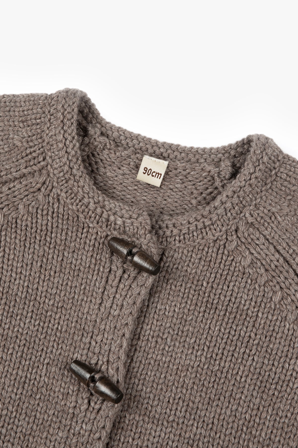 Mocha Thick-Knit Sweater With Wooden Buttons - Mocha