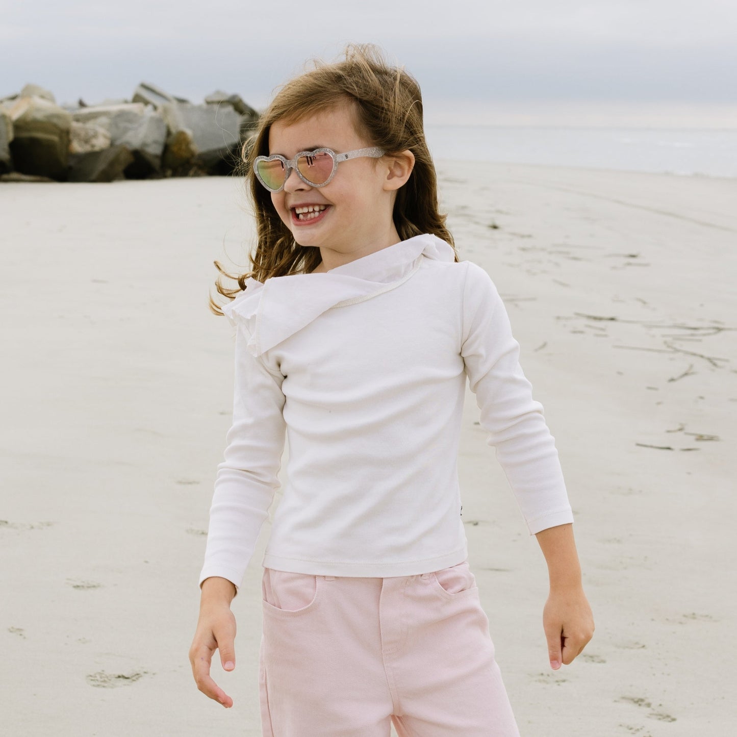 Non-Polarized Heart Sunglasses | "Silver Shimmer"