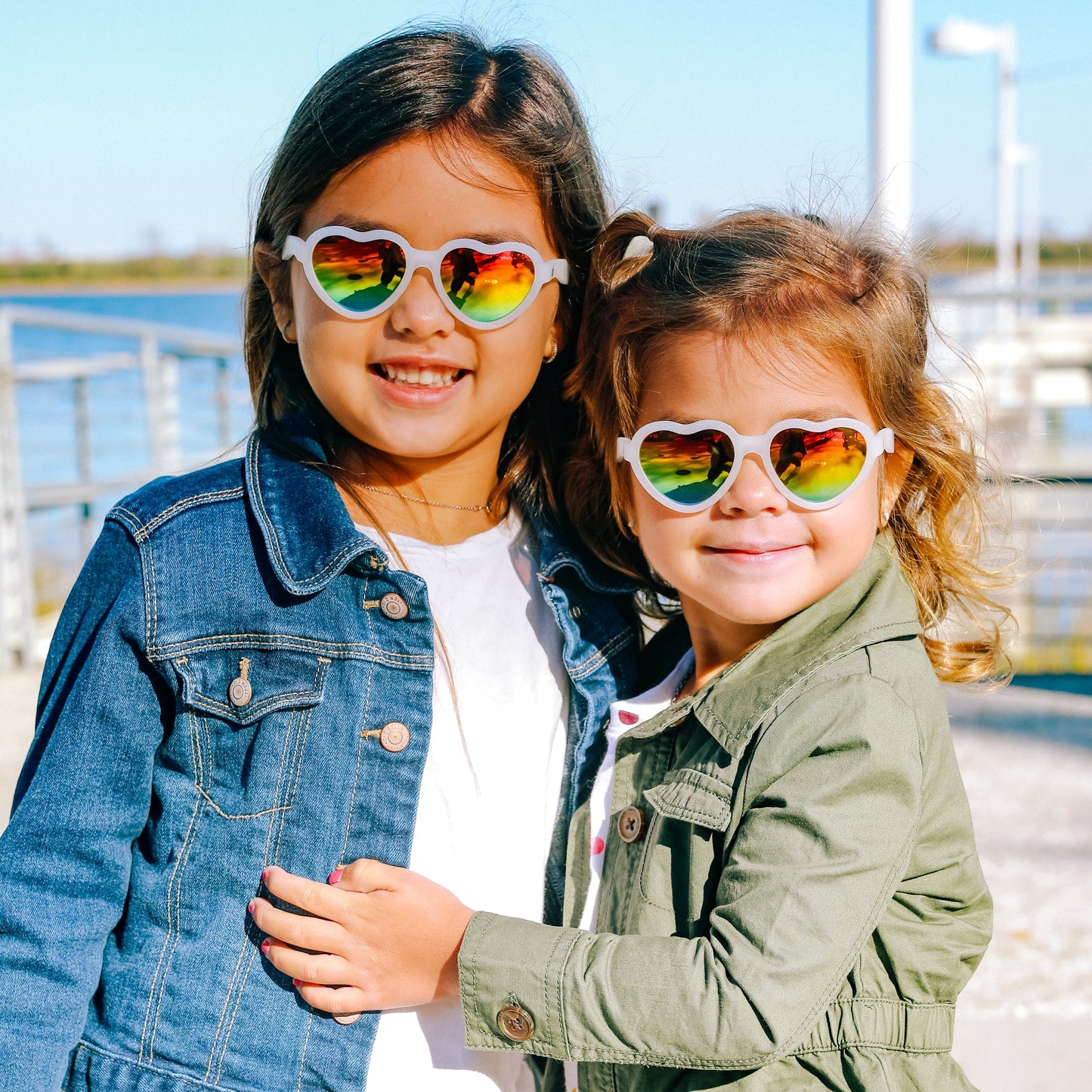 Non-Polarized Mirrored Heart Sunglasses | The Rainbow