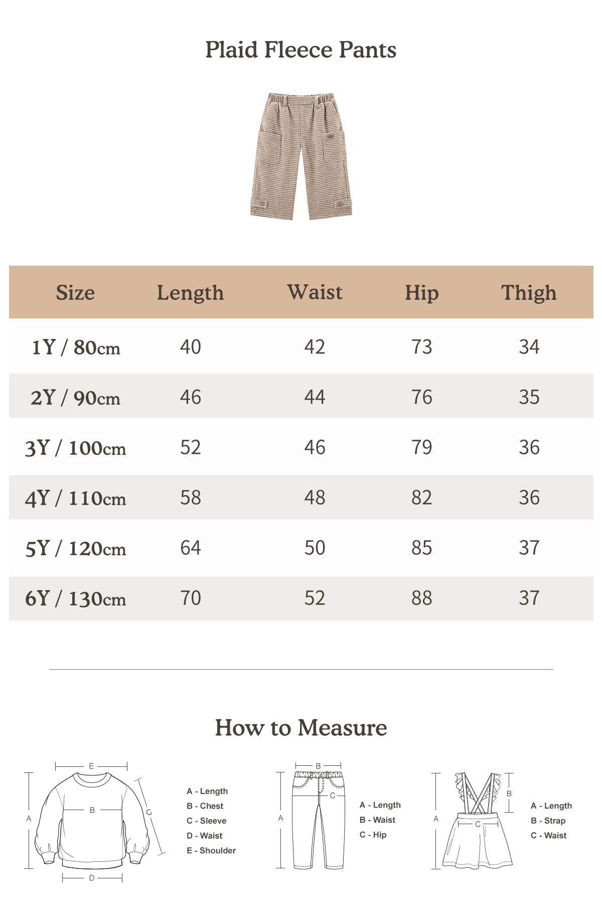 Plaid Fleece Pants - Brown