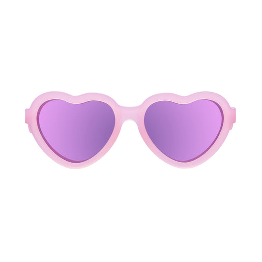 Polarized Heart Sunglasses | Frosted Pink