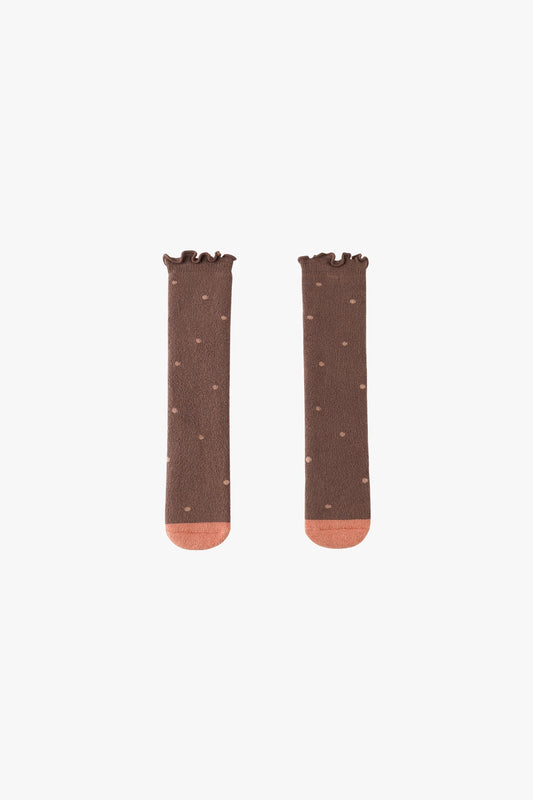 Polka Dot Socks - Coffee