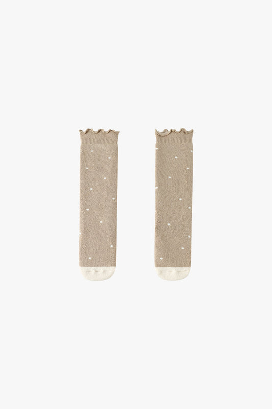 Polka Dot Socks - Khaki