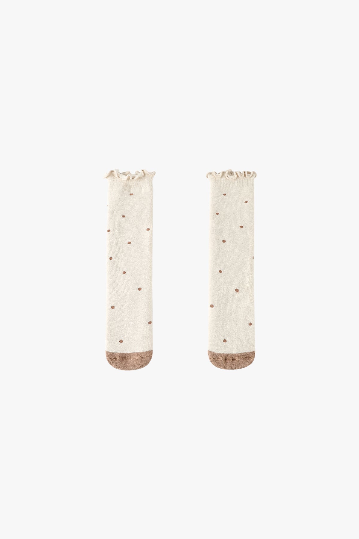Polka Dot Socks - Light Beige