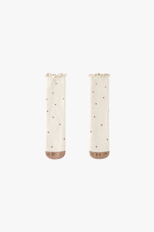 Polka Dot Socks - Light Beige