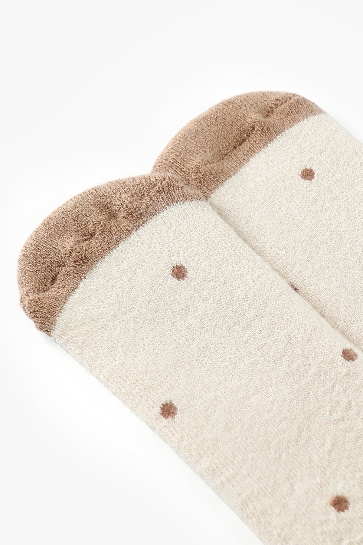 Polka Dot Socks - Light Beige
