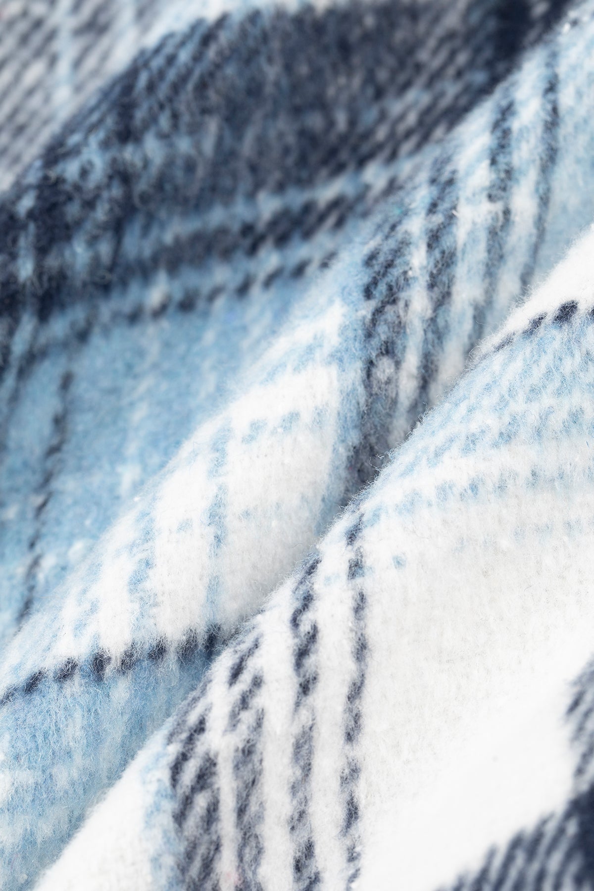 Retro Checkered Plush Jacket - Dark Night Blue