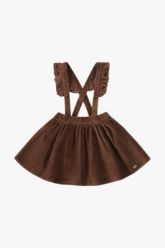 Suspender Skirt - Dark Brown