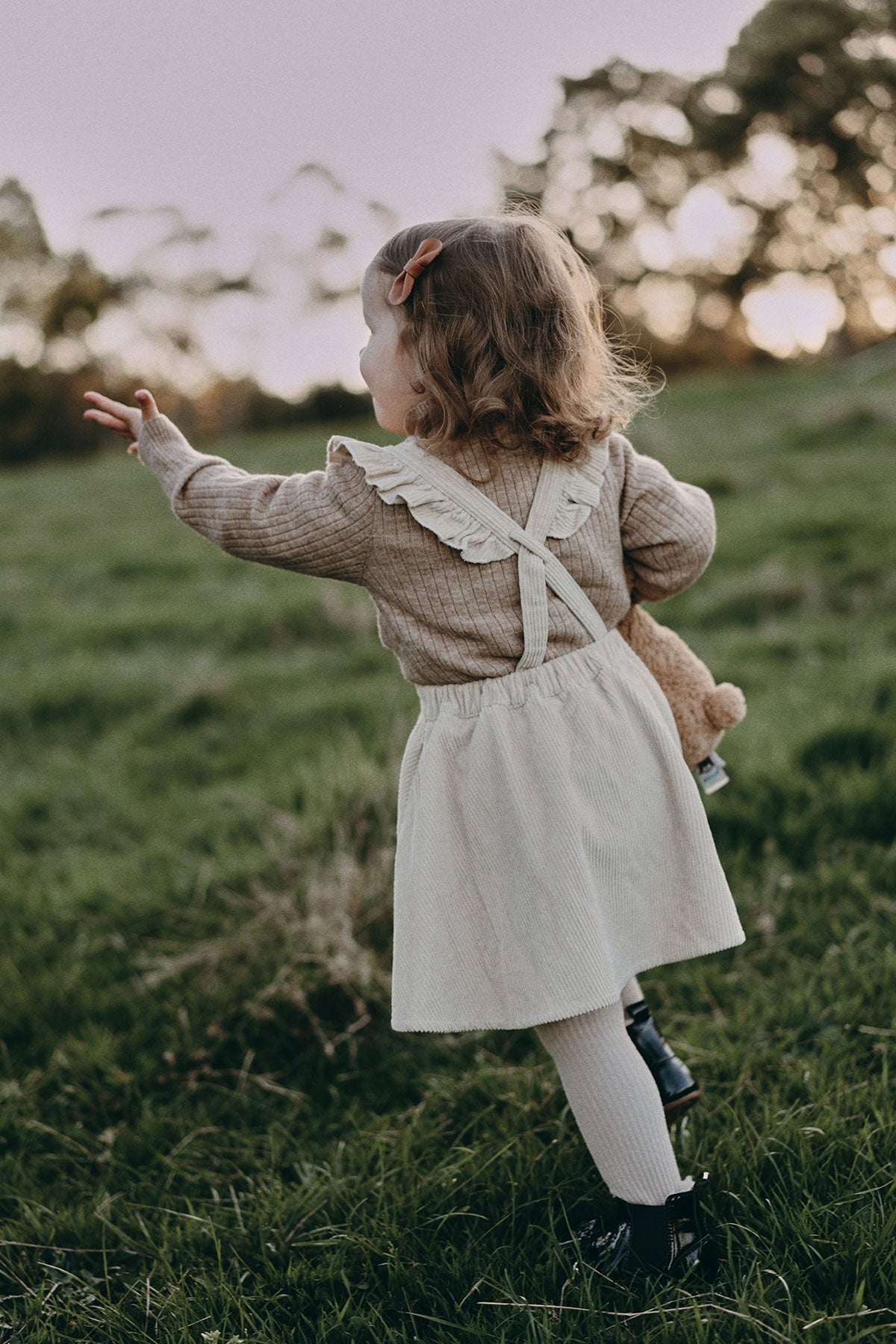 Suspender Skirt - Light Beige