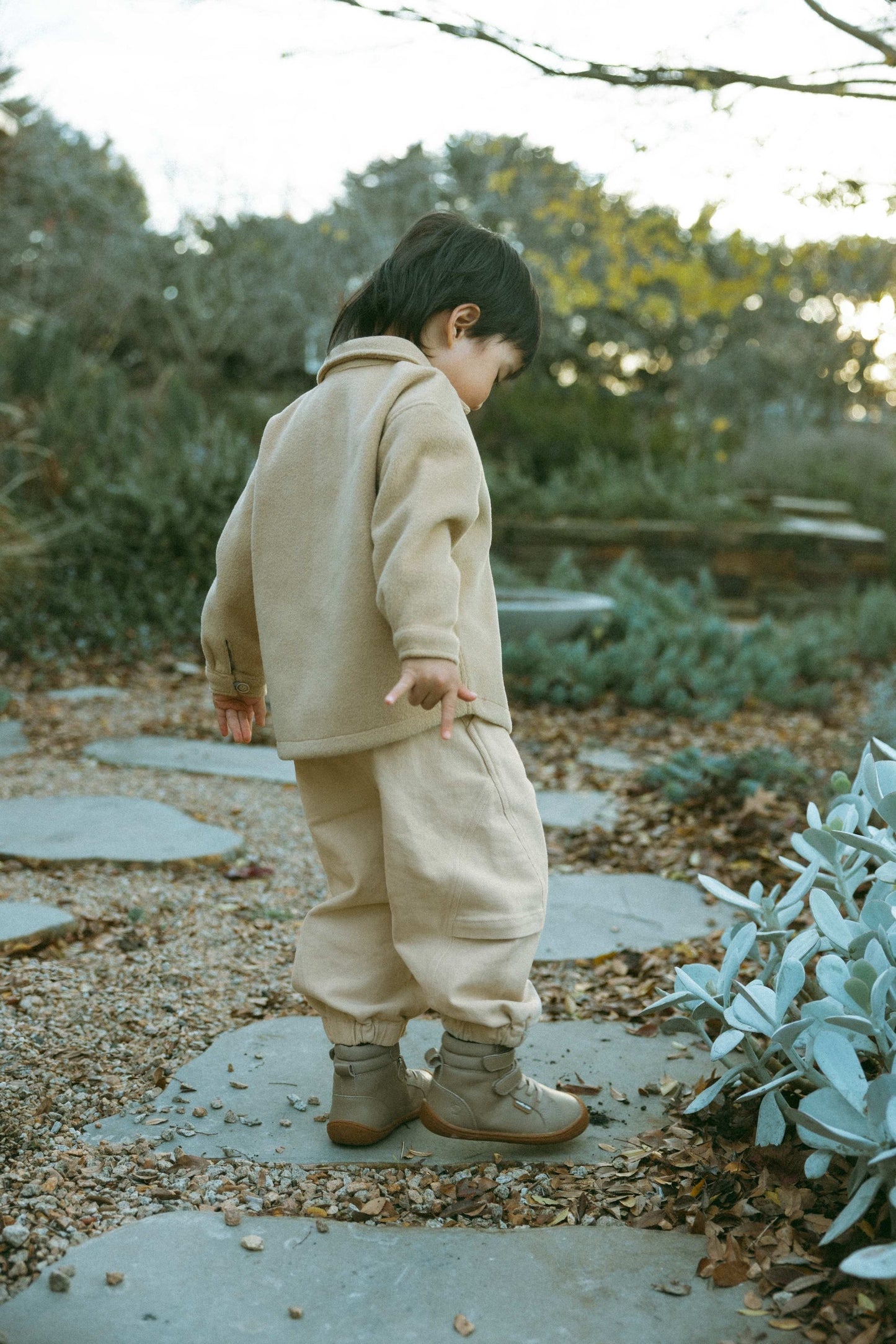 Twill Cuff Pants With Pockets - Light Khaki