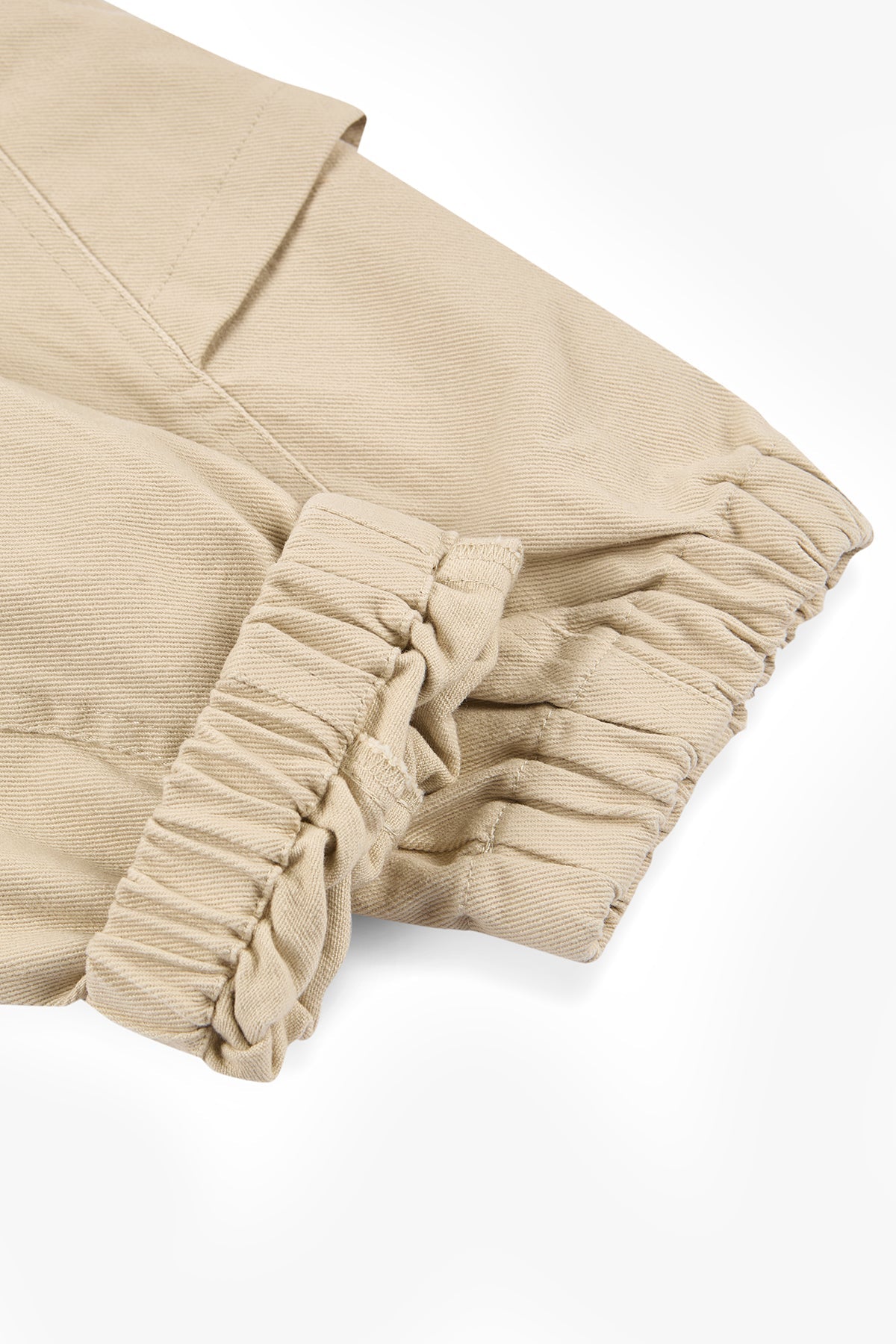 Twill Cuff Pants With Pockets - Light Khaki