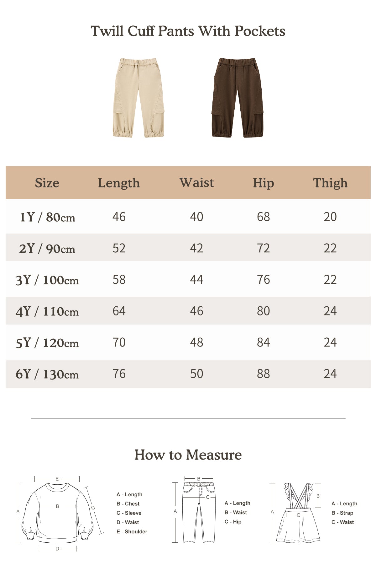 Twill Cuff Pants With Pockets - Light Khaki
