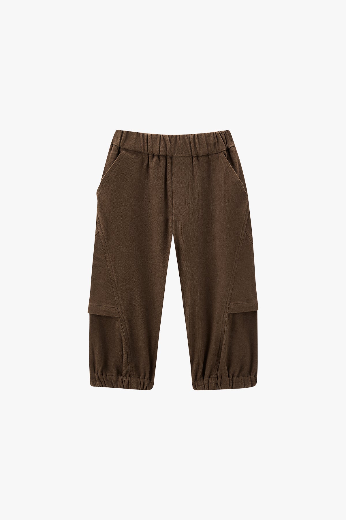 Twill Cuff Pants With Pockets - cacao brown