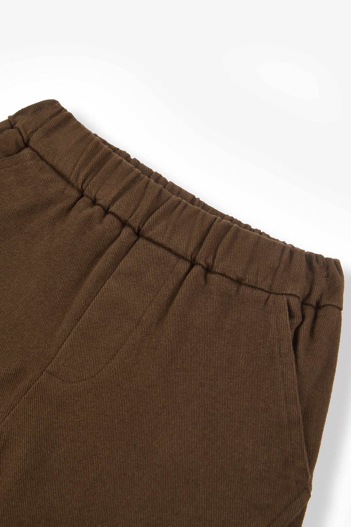 Twill Cuff Pants With Pockets - cacao brown