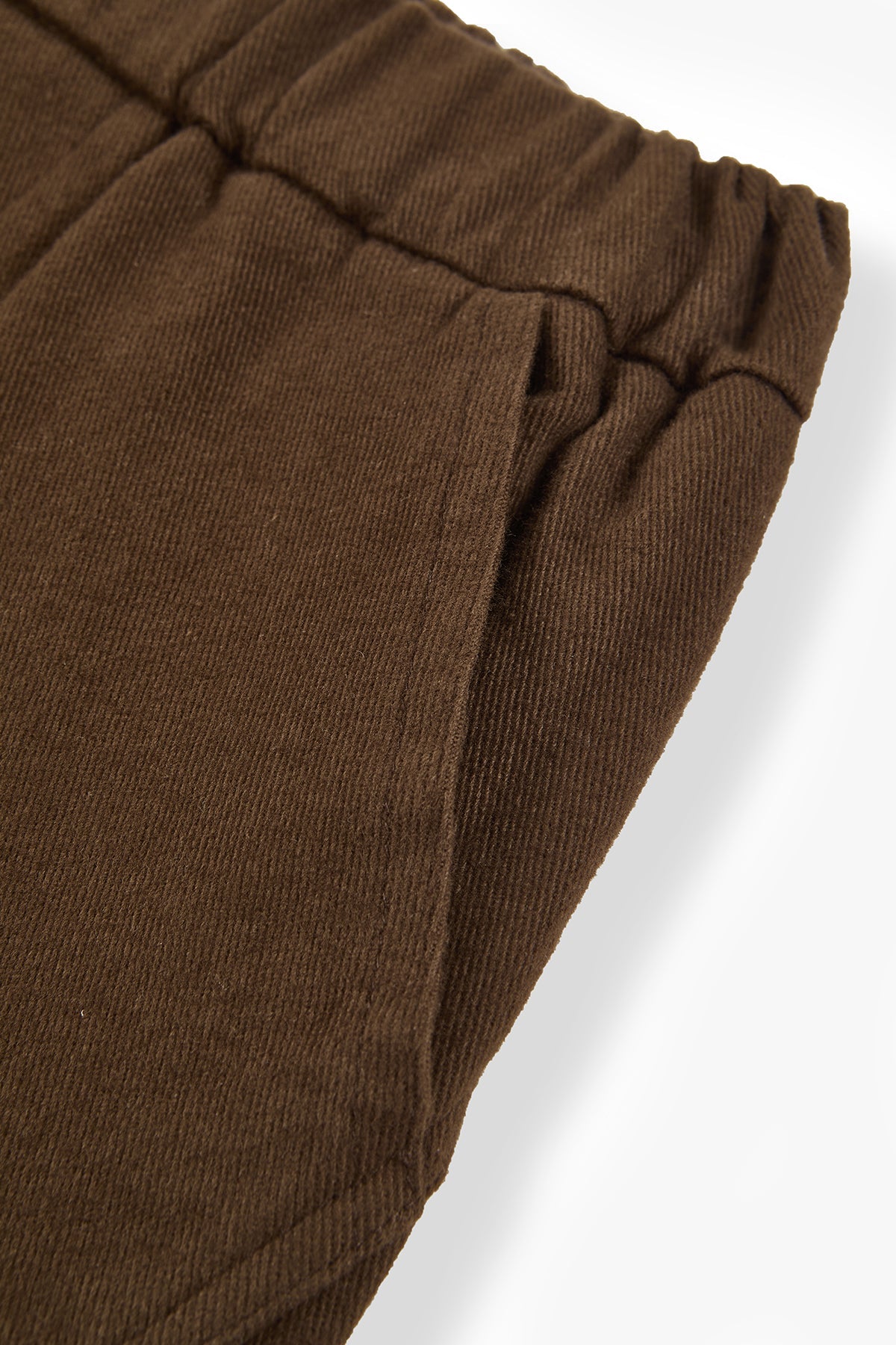 Twill Cuff Pants With Pockets - cacao brown